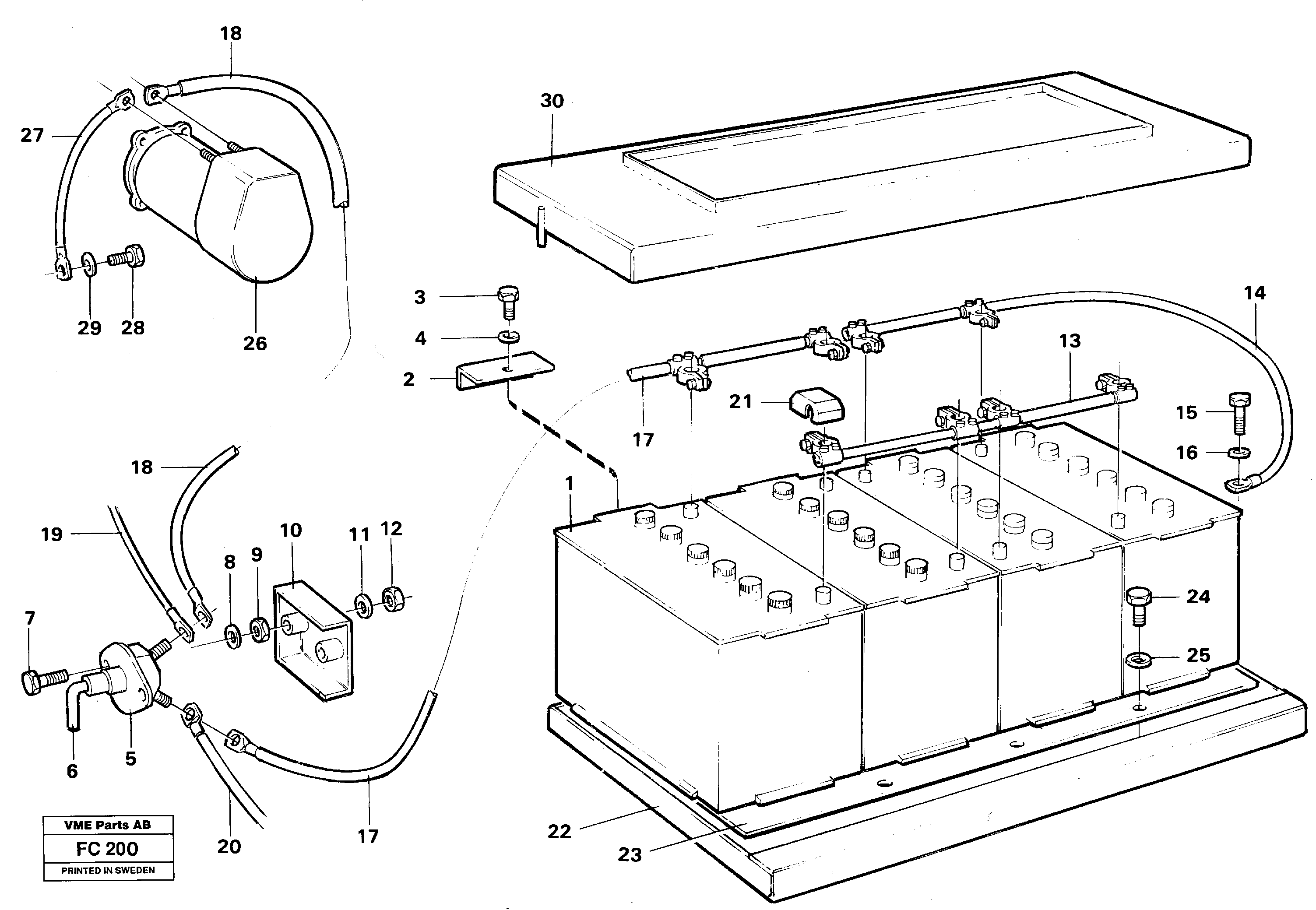 Battery, assembly — volvo parts diagram