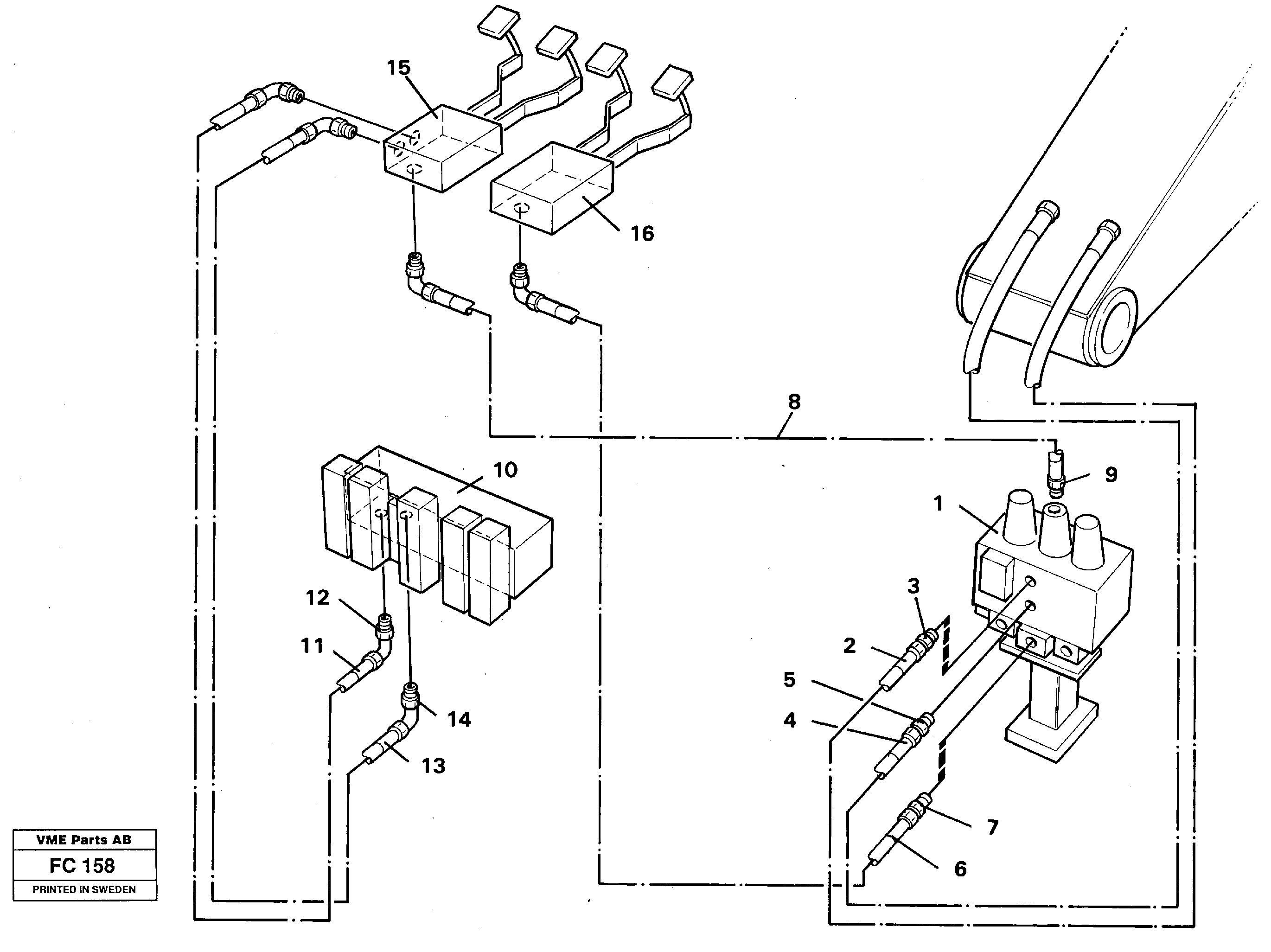 Slope/grab equipment, base machine  14258394 — volvo parts diagram