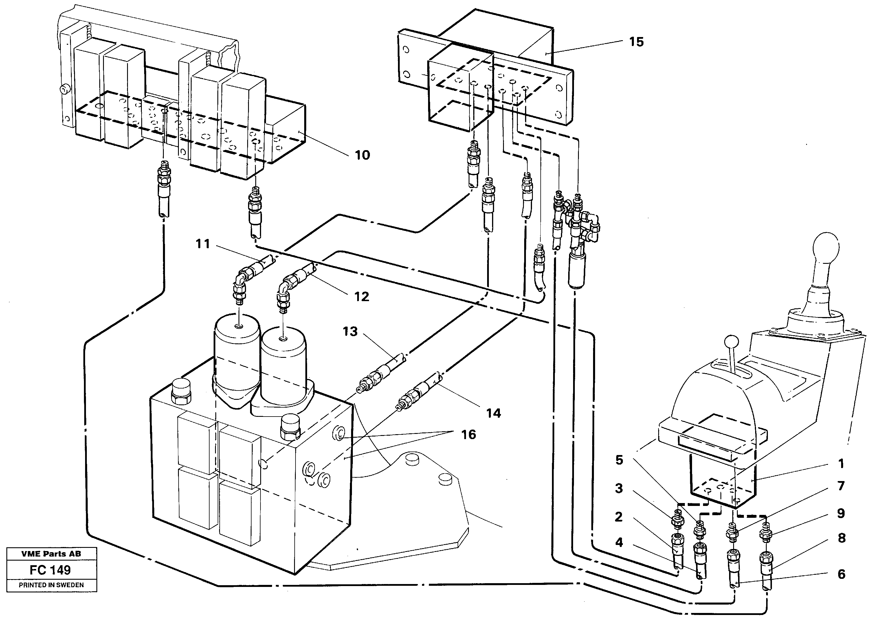Servo hydraulics, crewler,slewing — volvo parts diagram