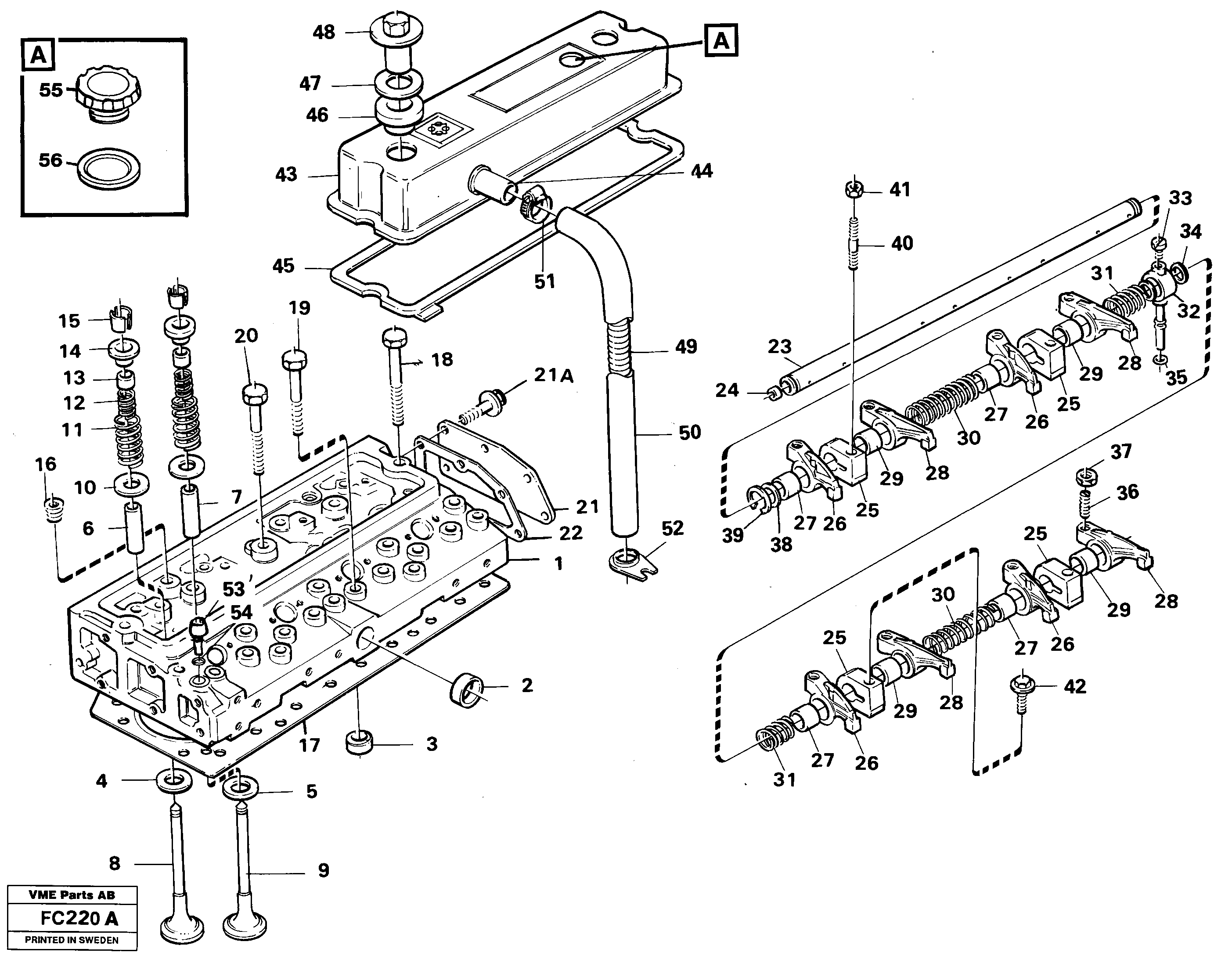 Cylinder head — volvo parts diagram