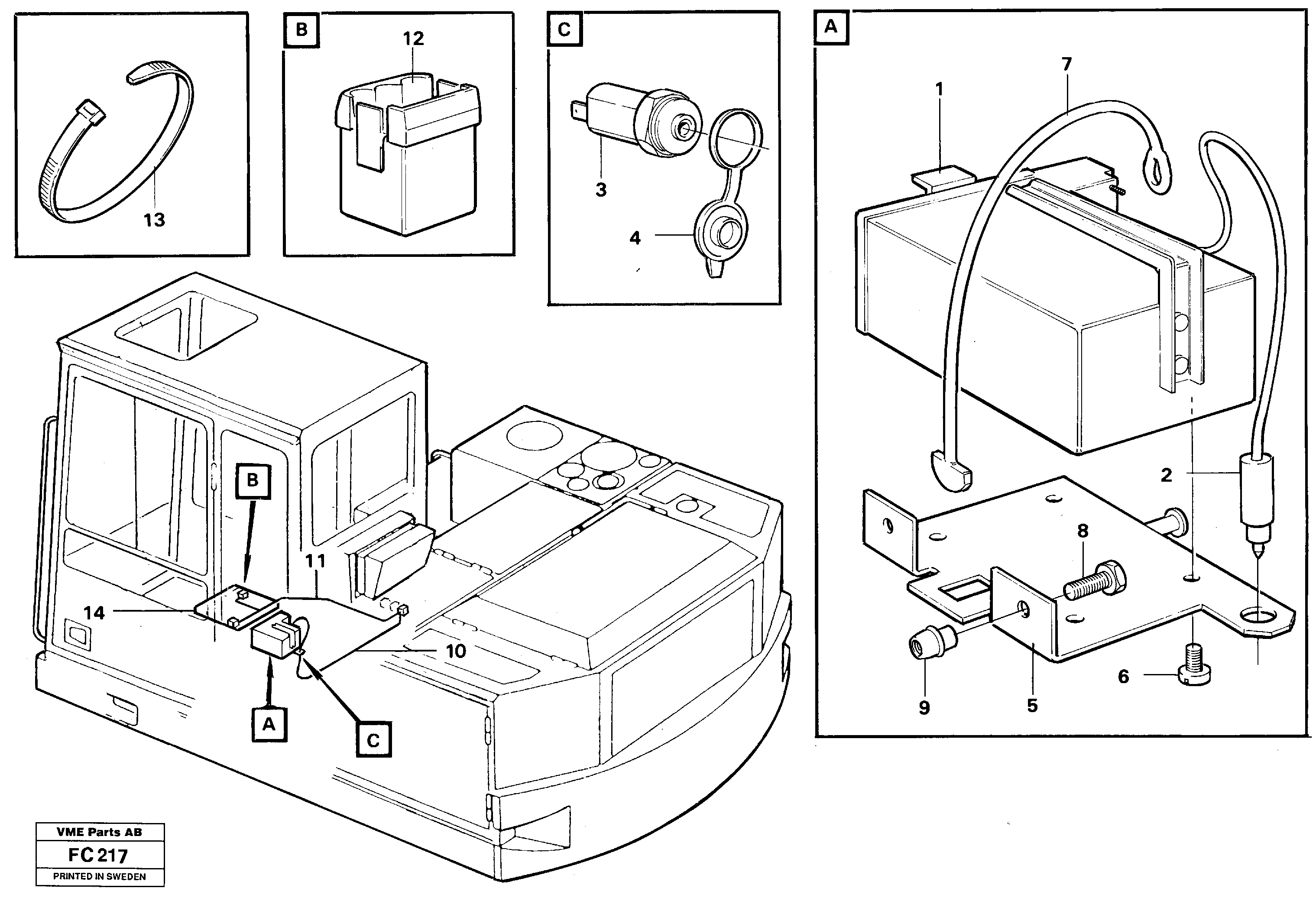 Lunch box heater  14254176 — volvo parts diagram