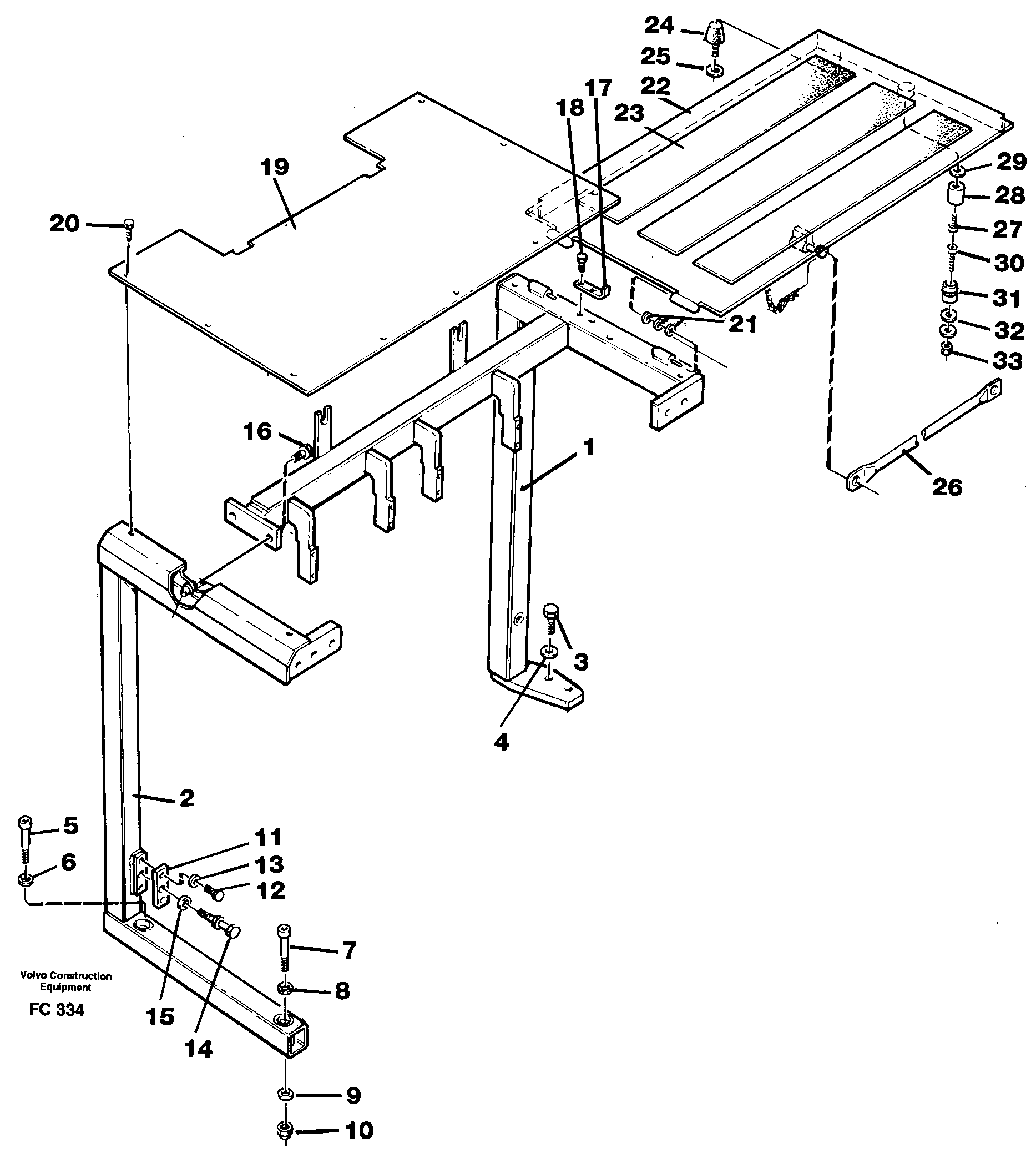 Support, cover plates, front — volvo parts diagram