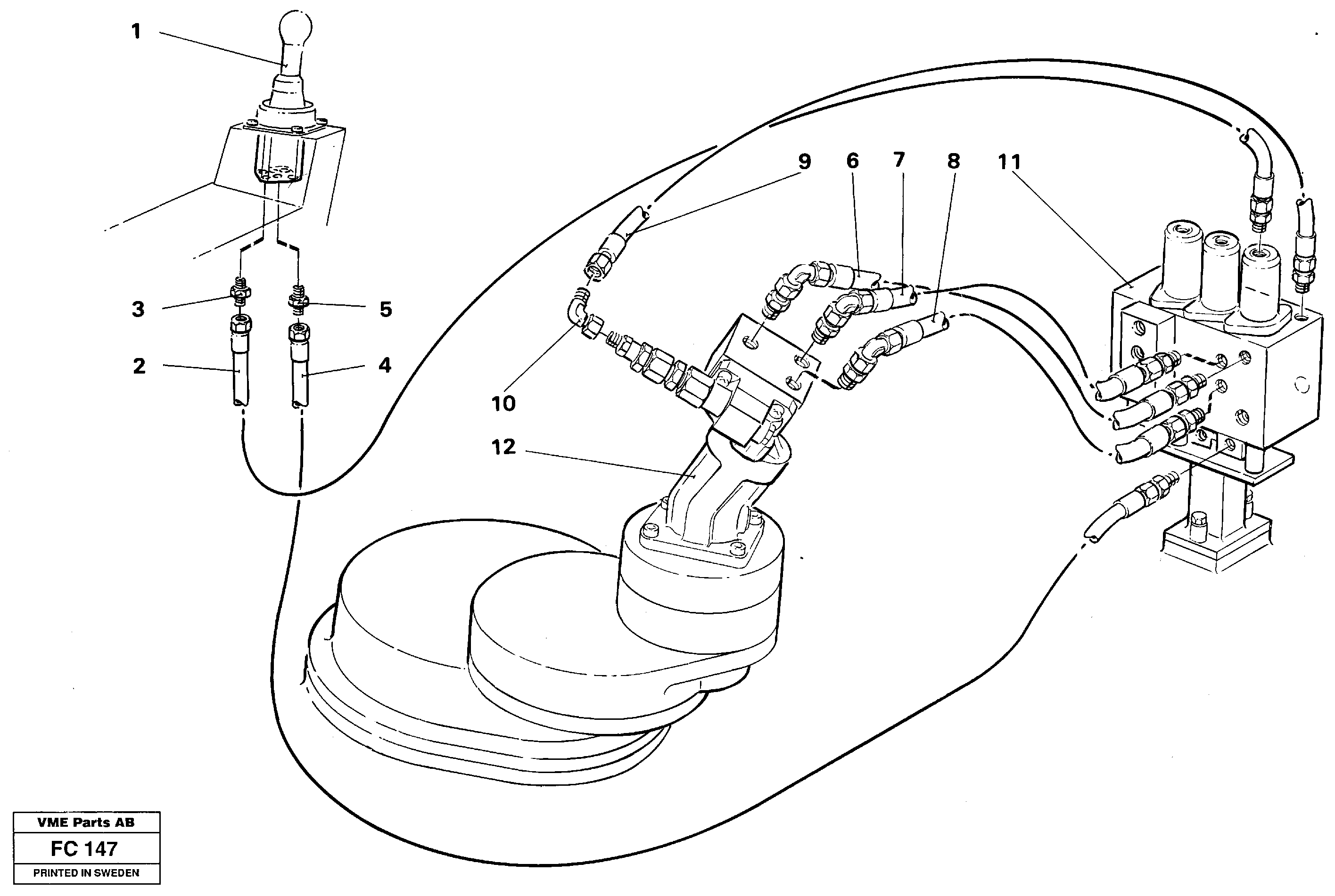 Servo hydraulics, slewing — volvo parts diagram