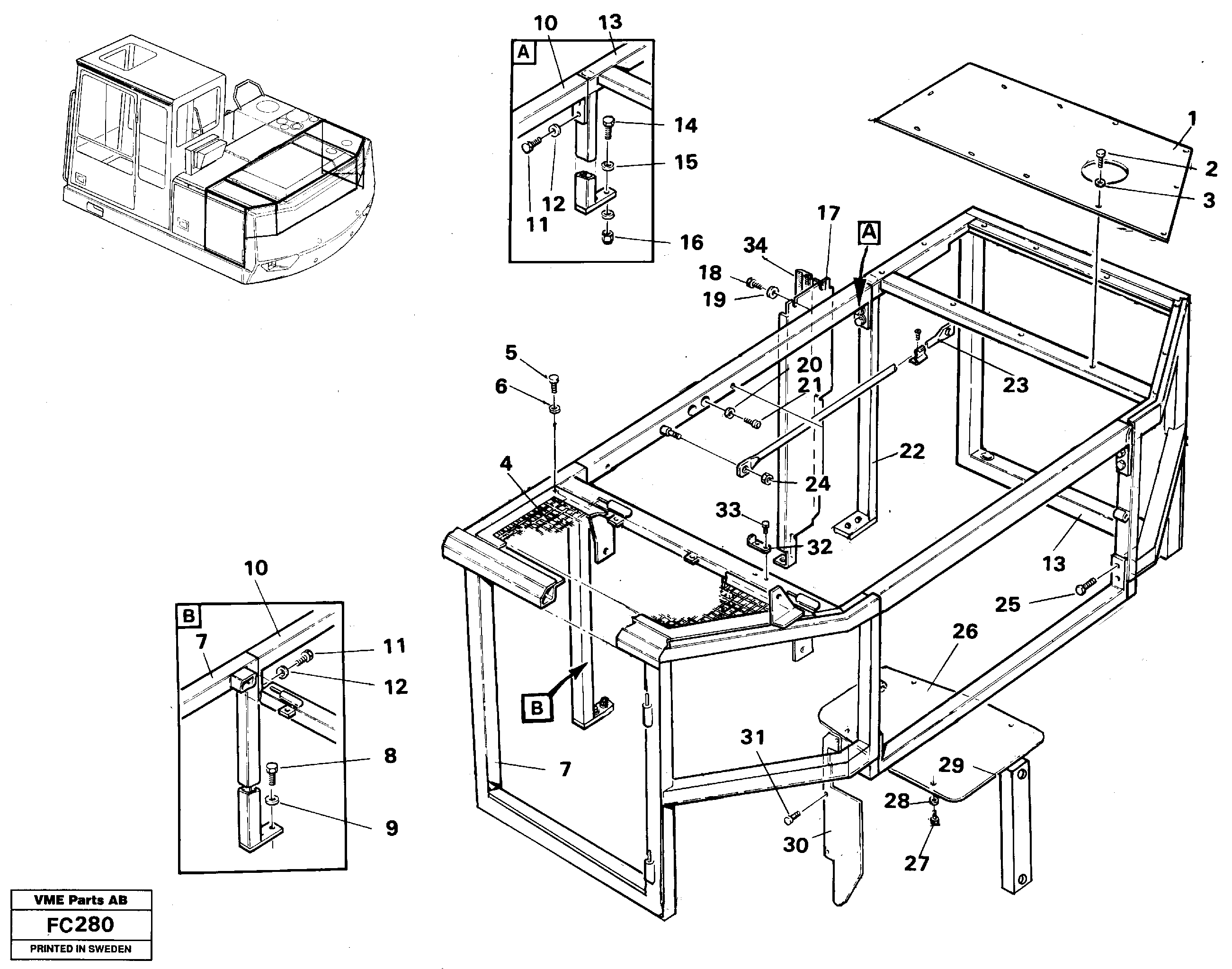 Support, cover plates — volvo parts diagram