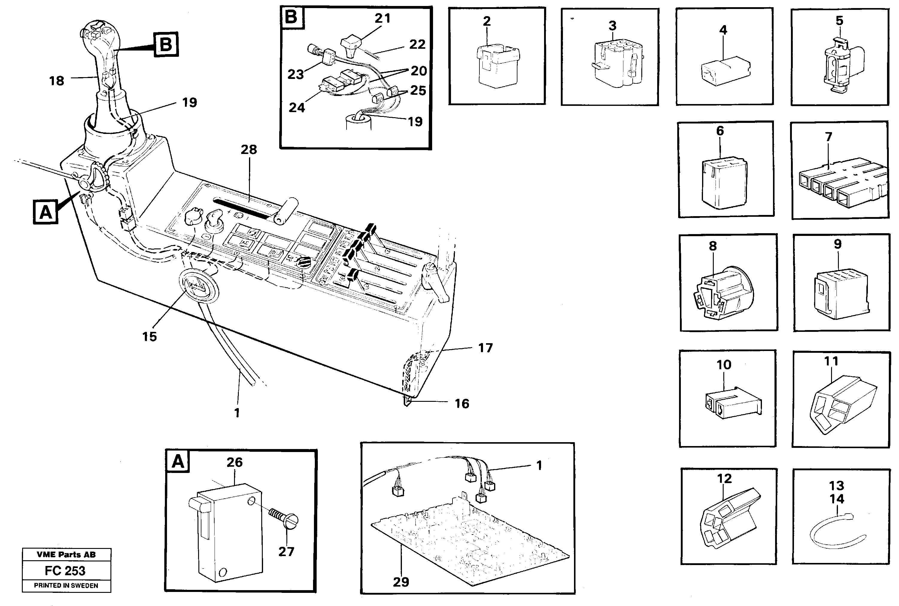 Cable harness, side panel, left — volvo parts diagram