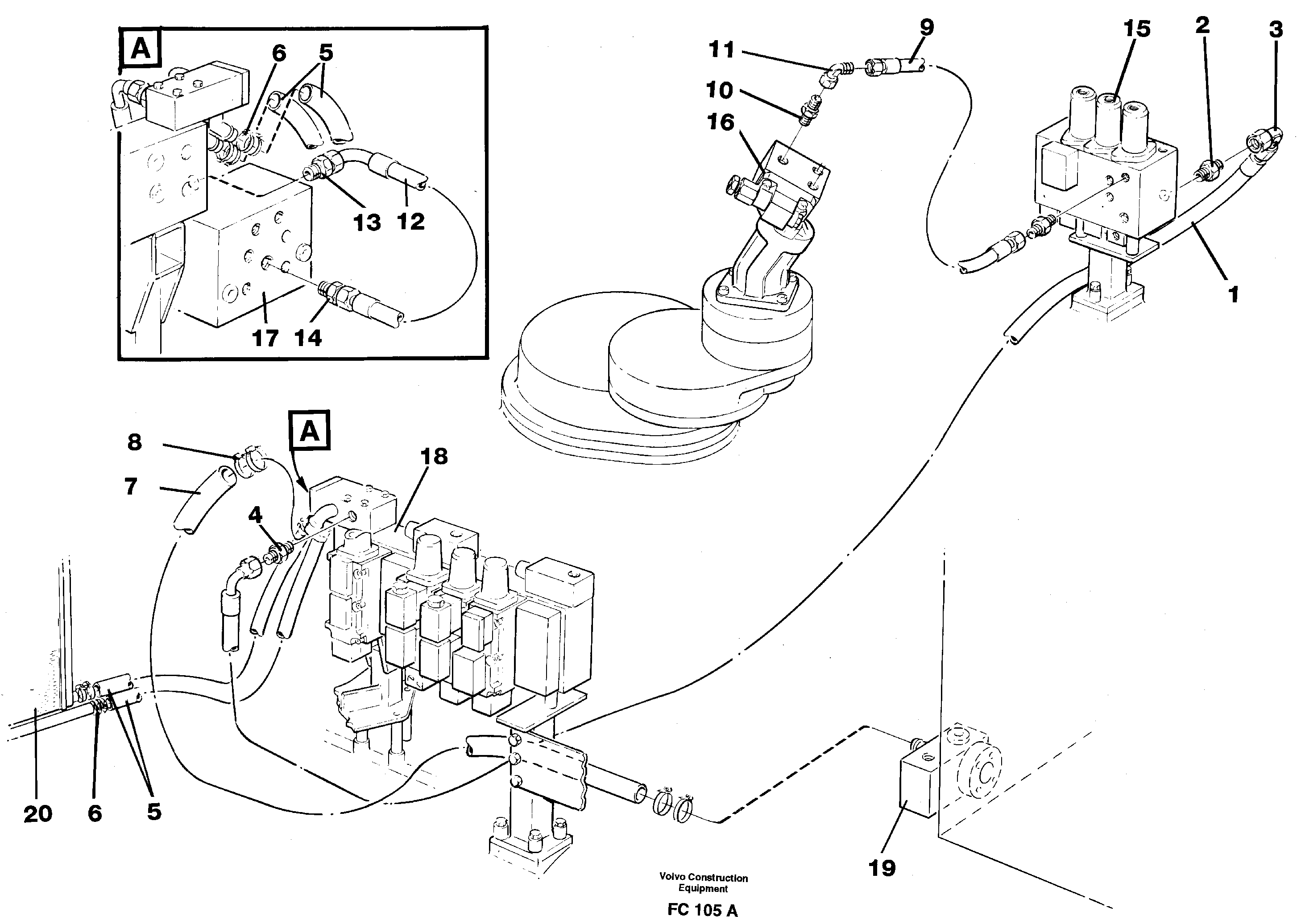 Hydraulic system, return lines — volvo parts diagram