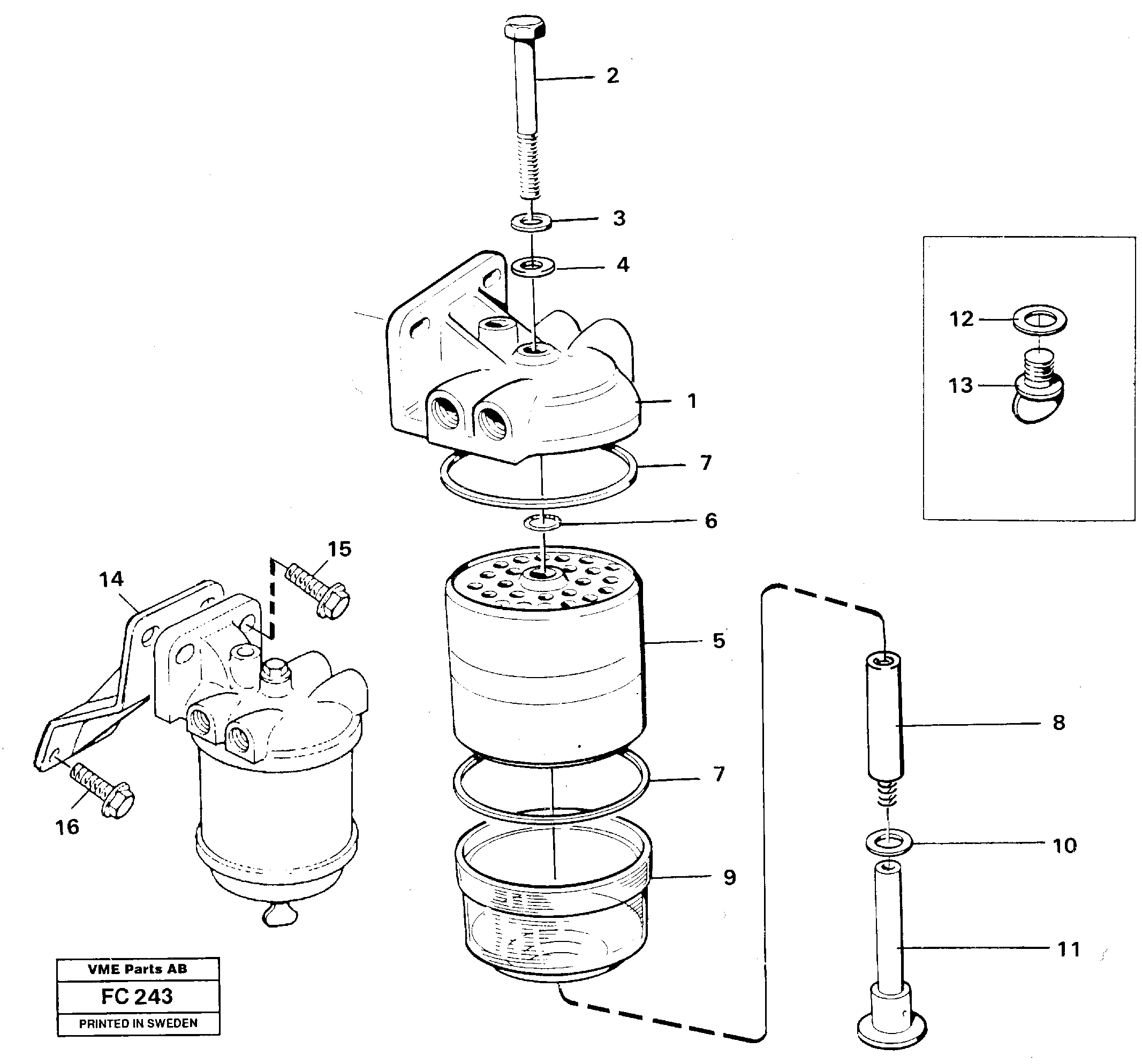 Fuel filter — volvo parts diagram