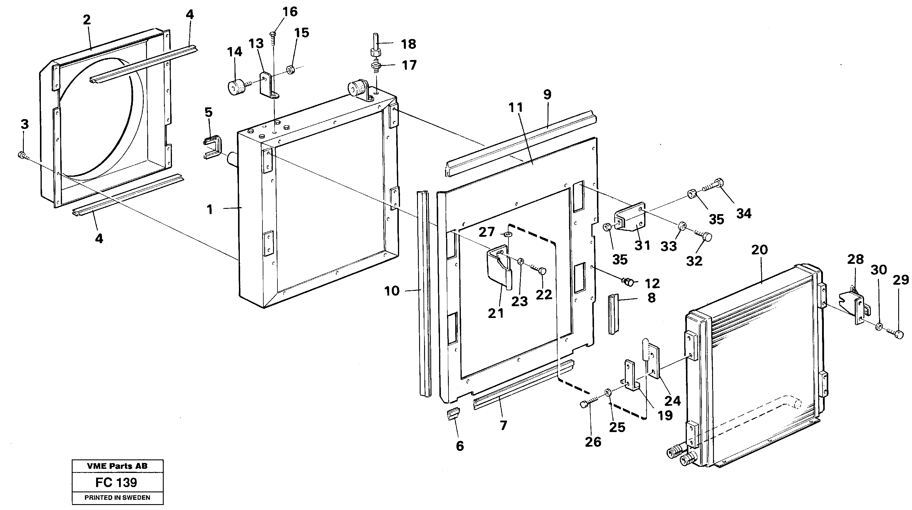 Hydraulic oil cooler — volvo parts diagram