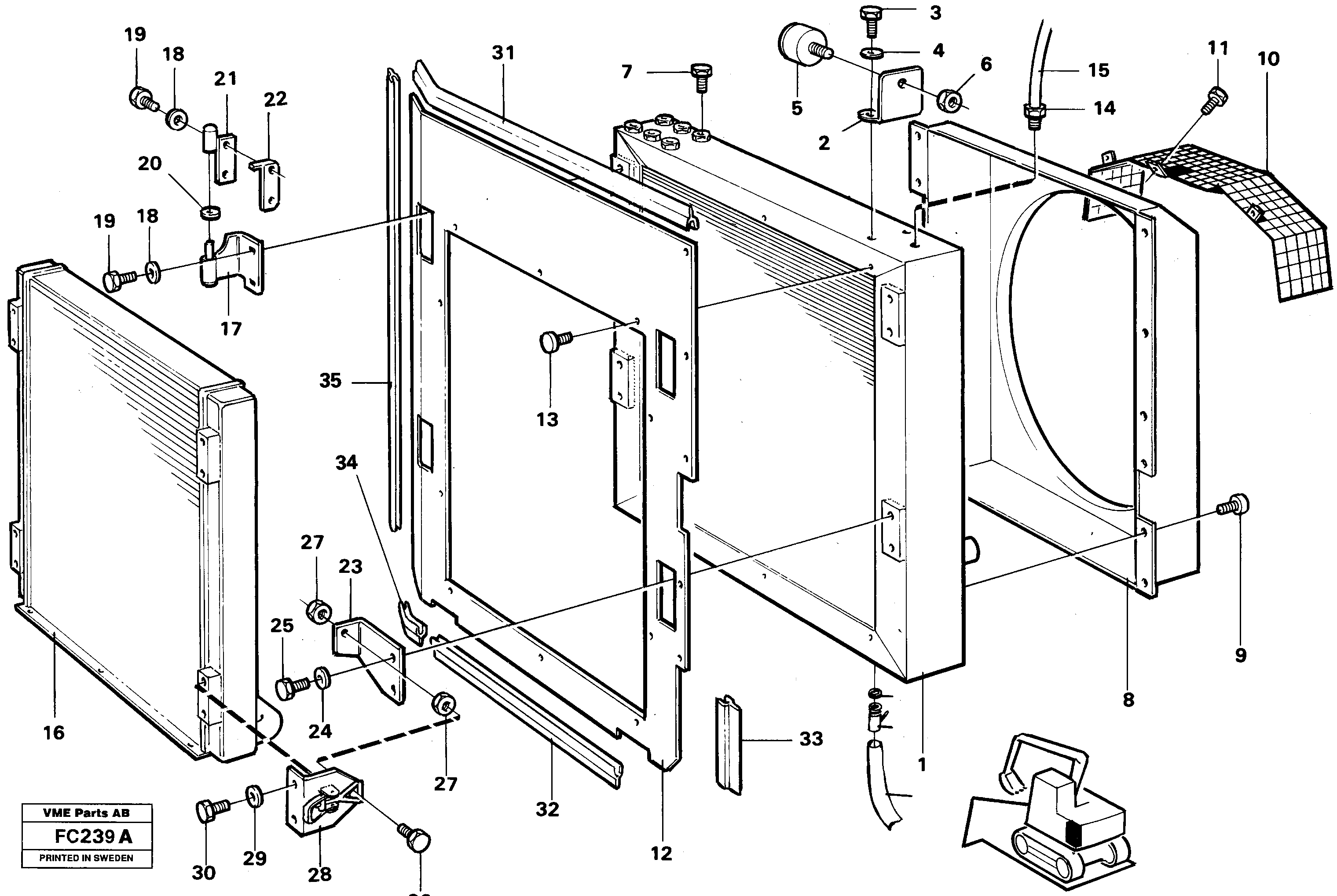 Radiator — volvo parts diagram