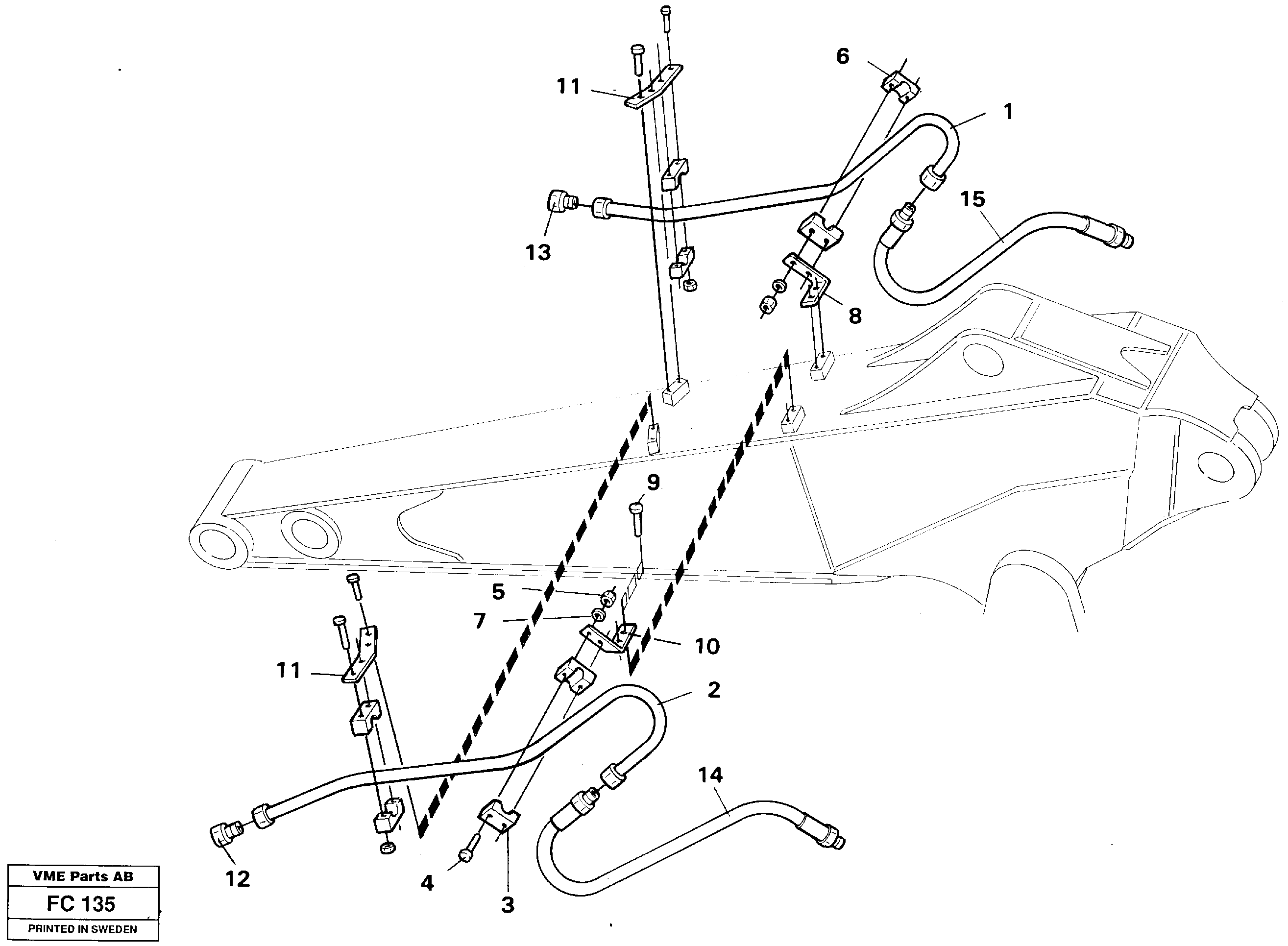 Hydr. hammer dipper 2.0m  14262399 — volvo parts diagram