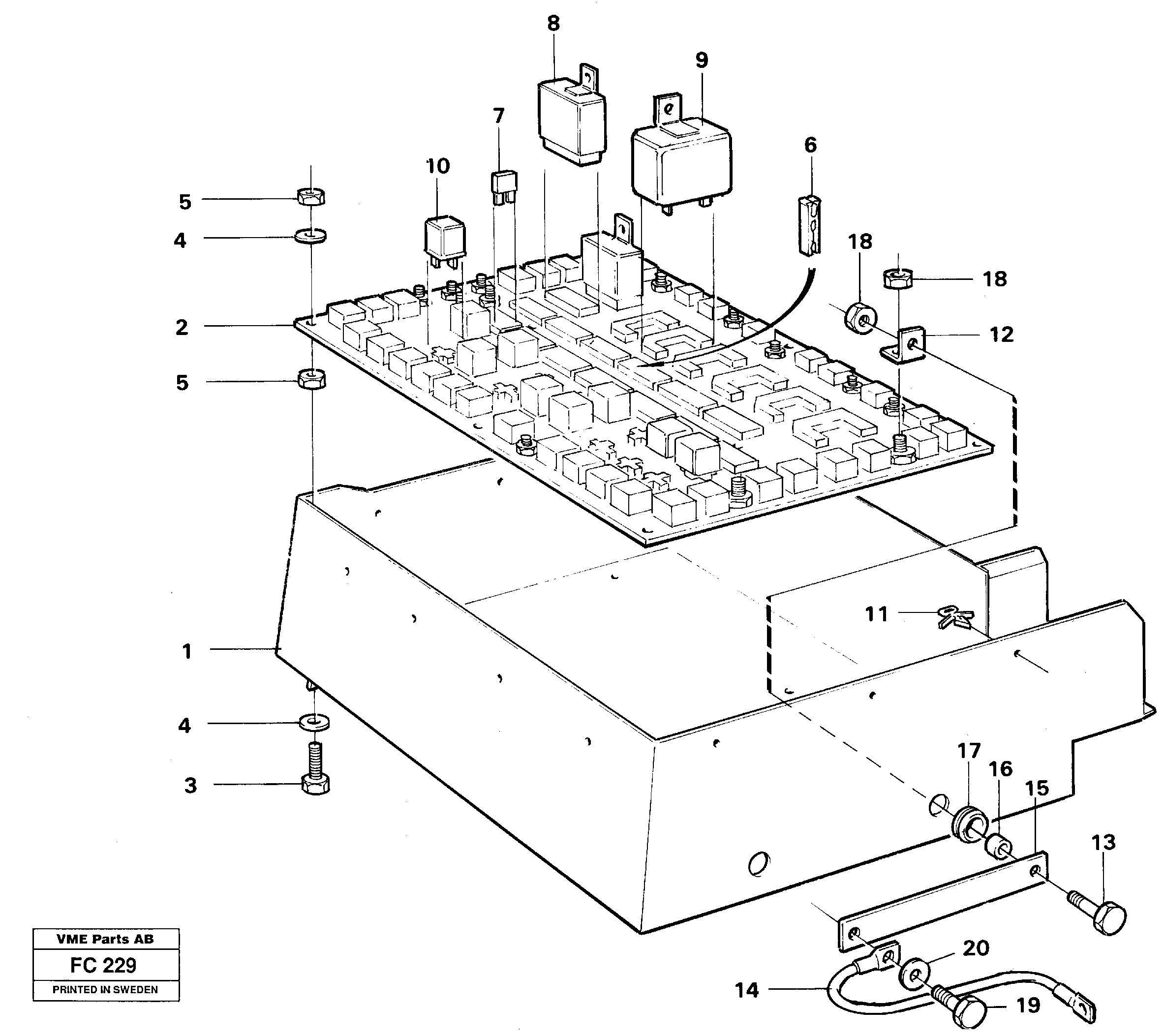 Electrical distribution box — volvo parts diagram