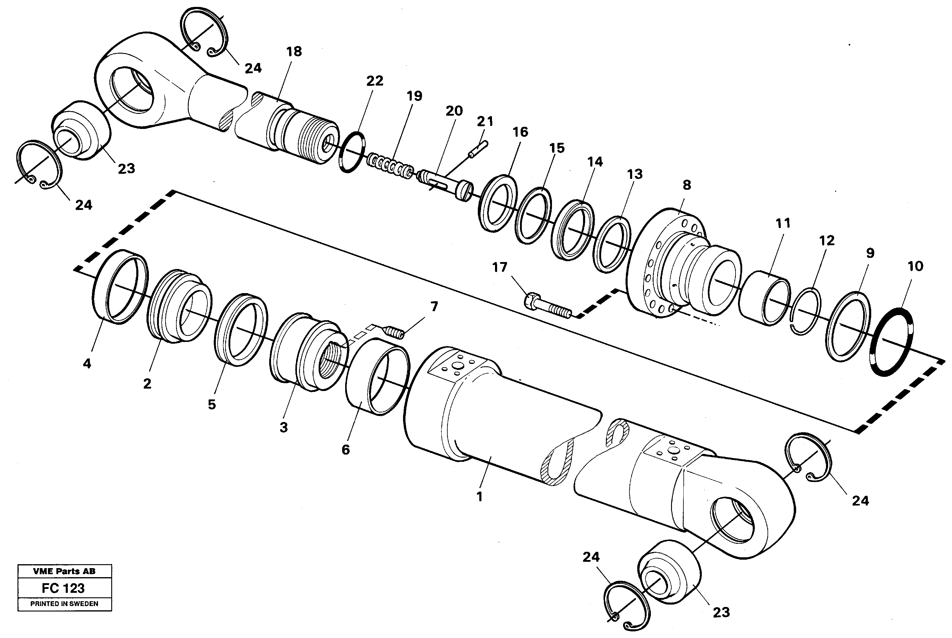Dipper arm cylinder — volvo parts diagram