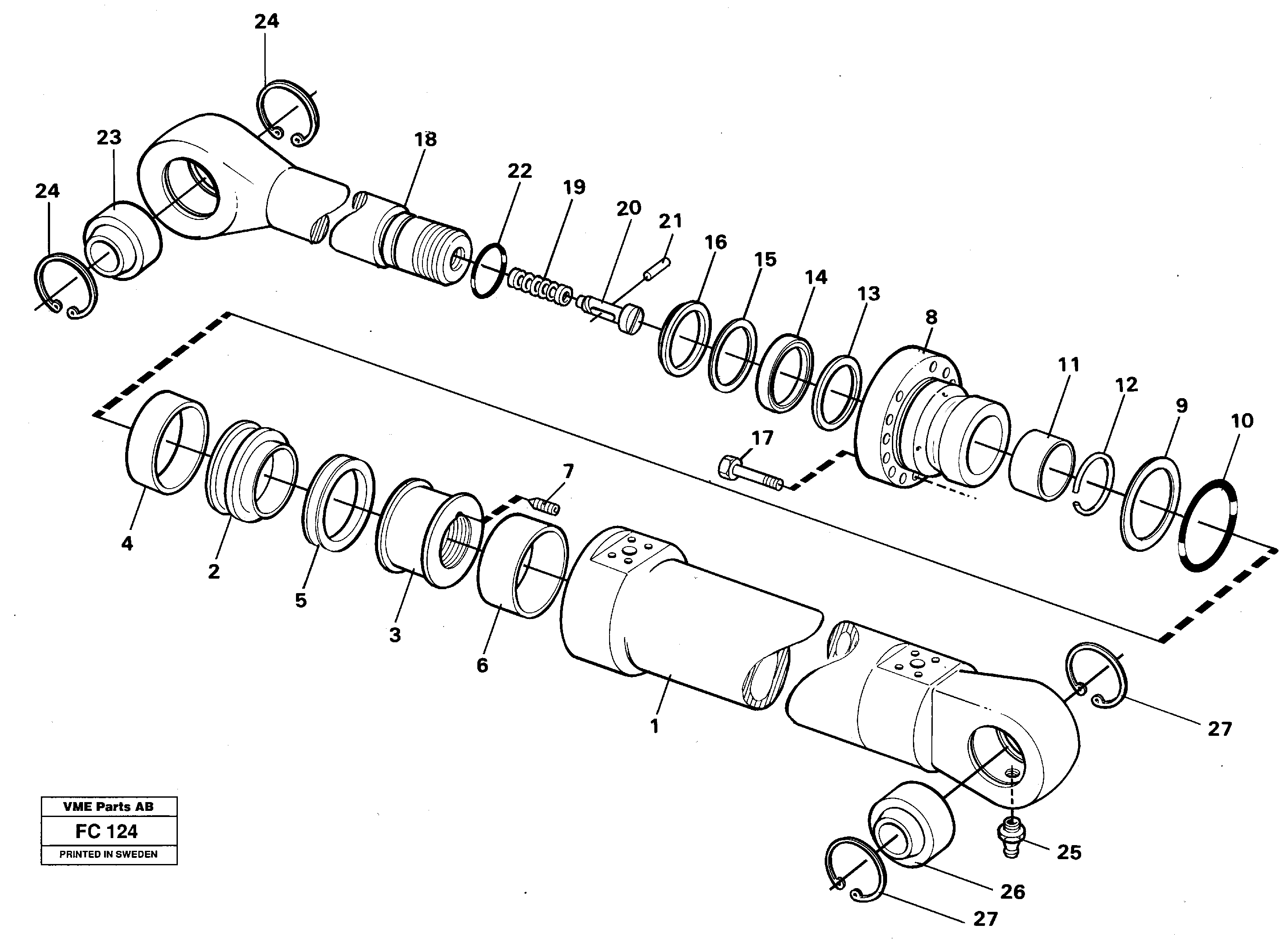 Bucket cylinder — volvo parts diagram