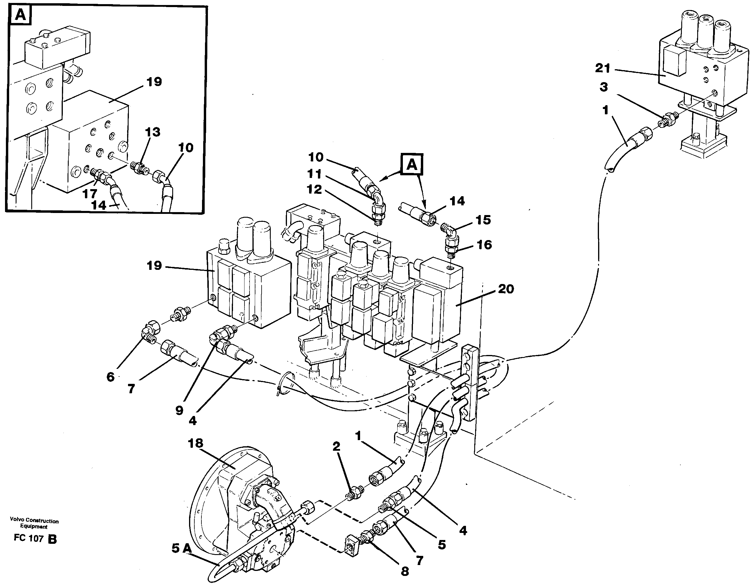 Hydraulic system, feed line — volvo parts diagram