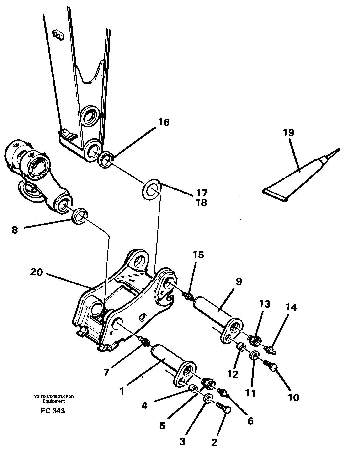 Attachements, dipper arm-quickfit — volvo parts diagram