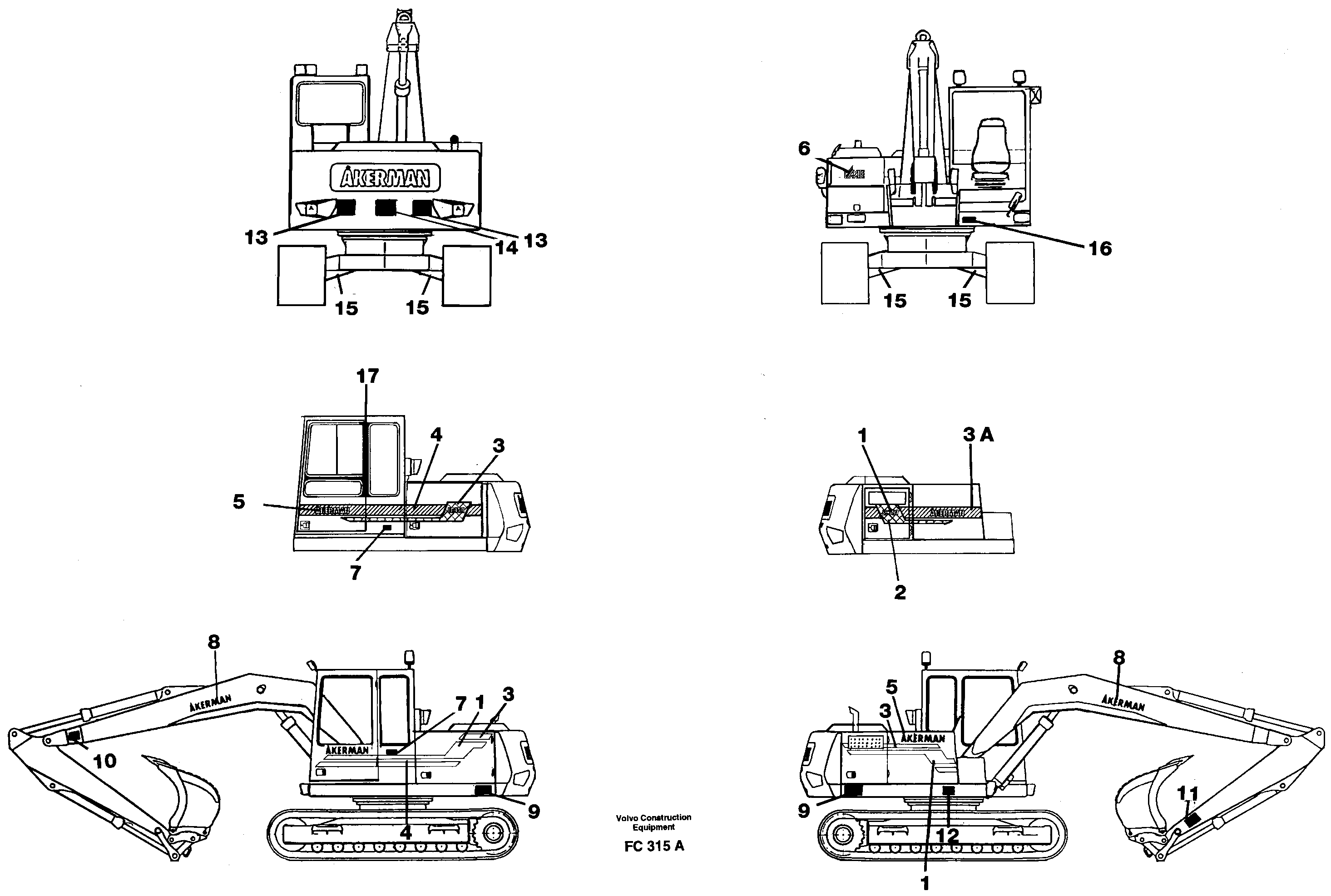 Sign plates and transfer,outer location — volvo parts diagram