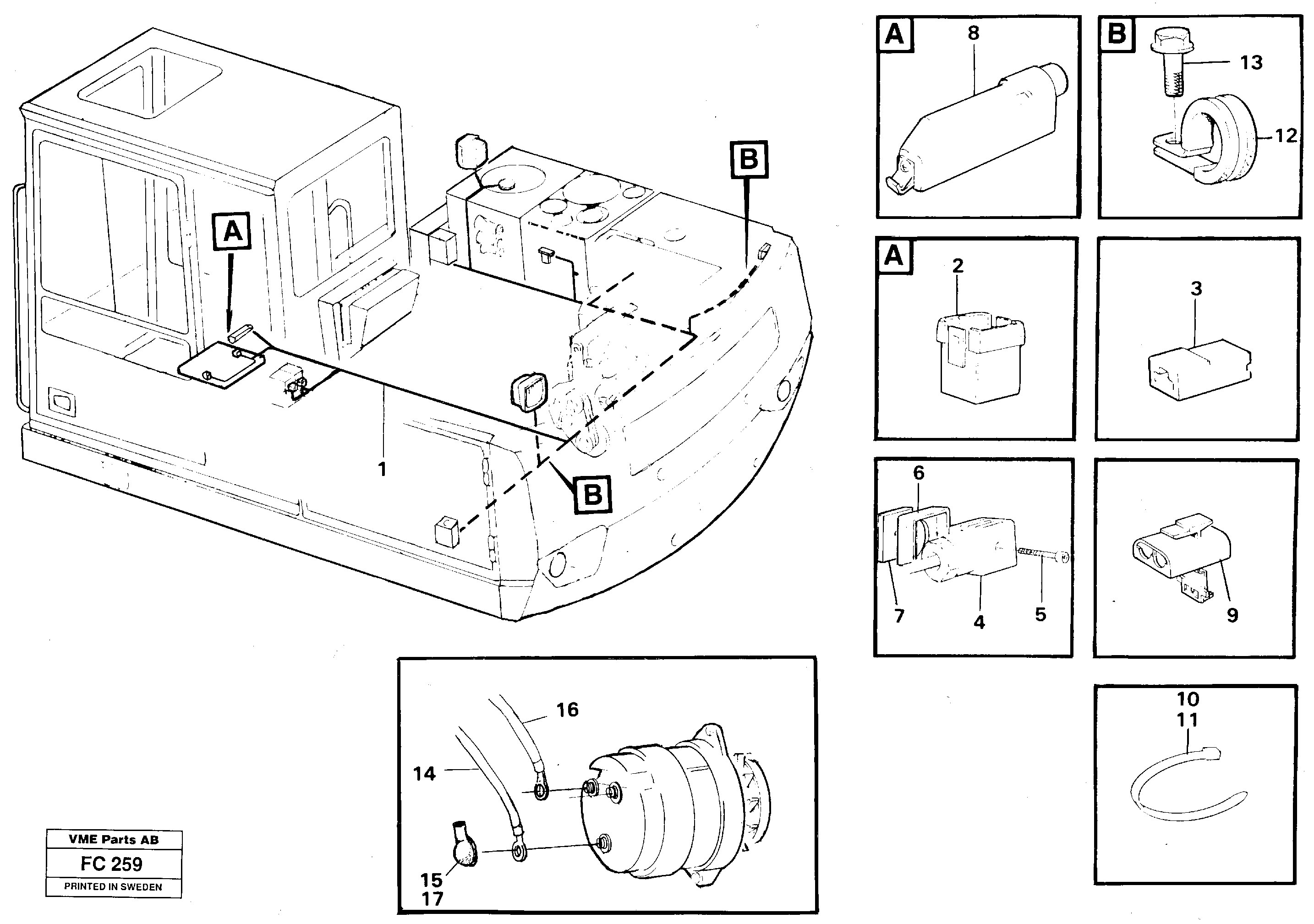 Cable harness, upper section — volvo parts diagram