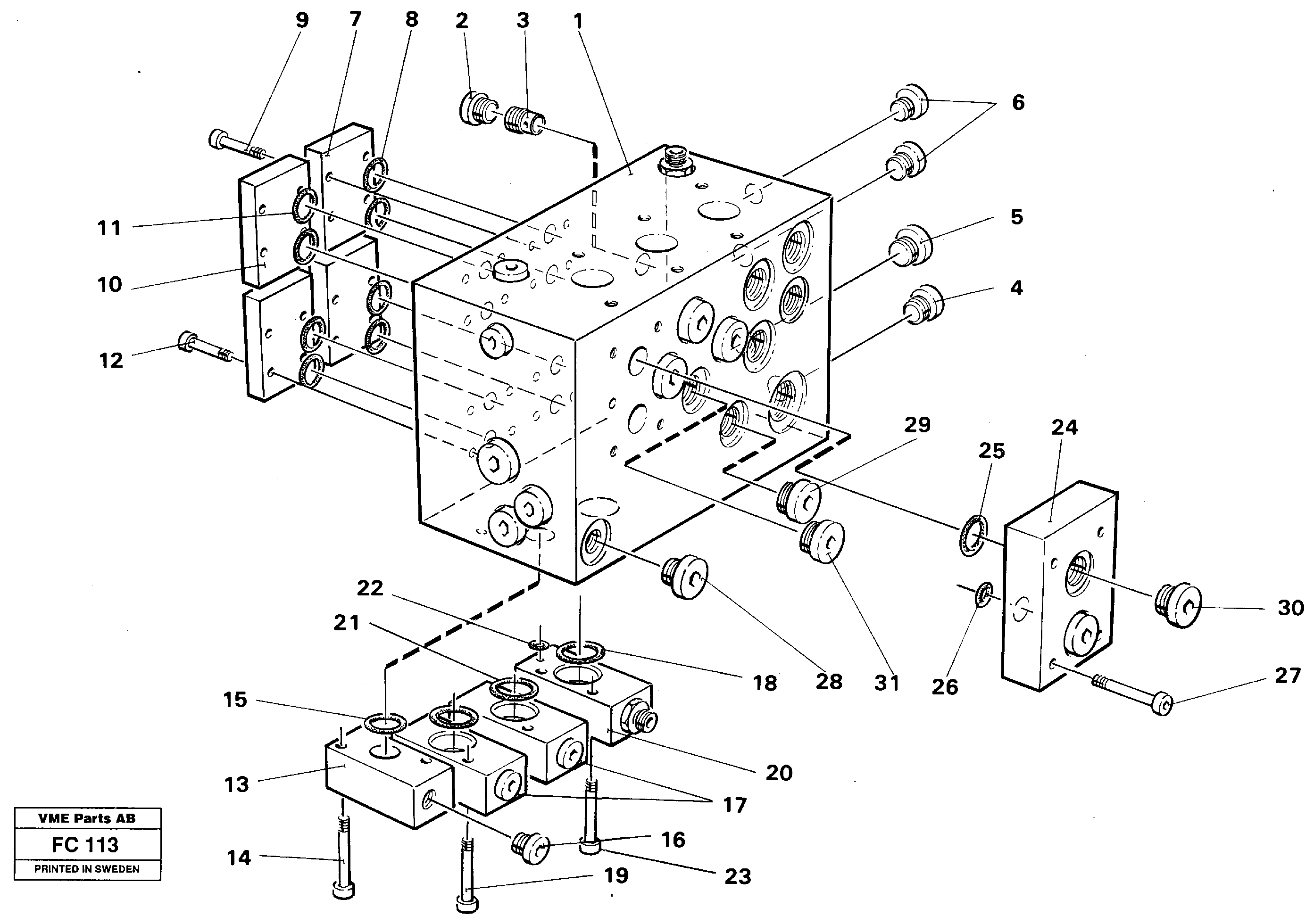 Slew valve assembly block — volvo parts diagram