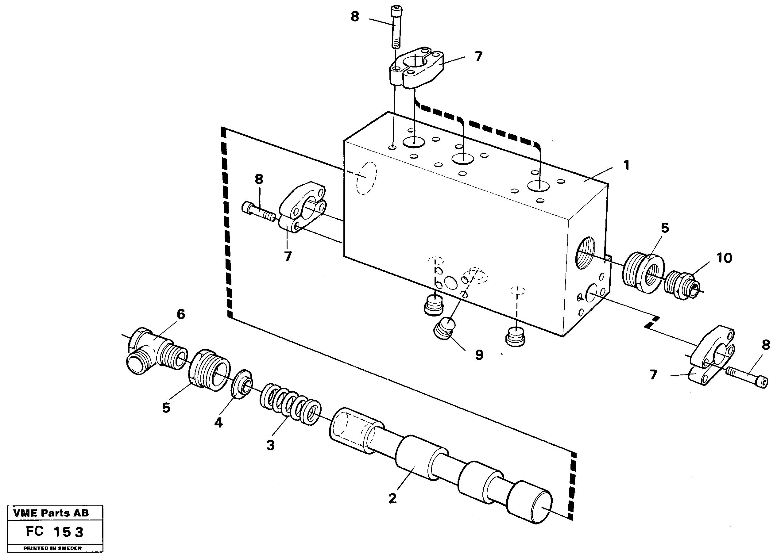 Operating valve, grab bucket — volvo parts diagram