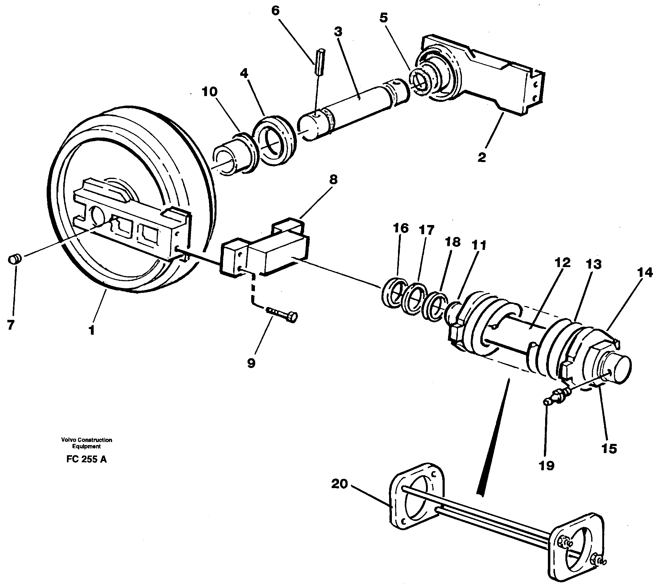 Front idler, tensioning ring — volvo parts diagram