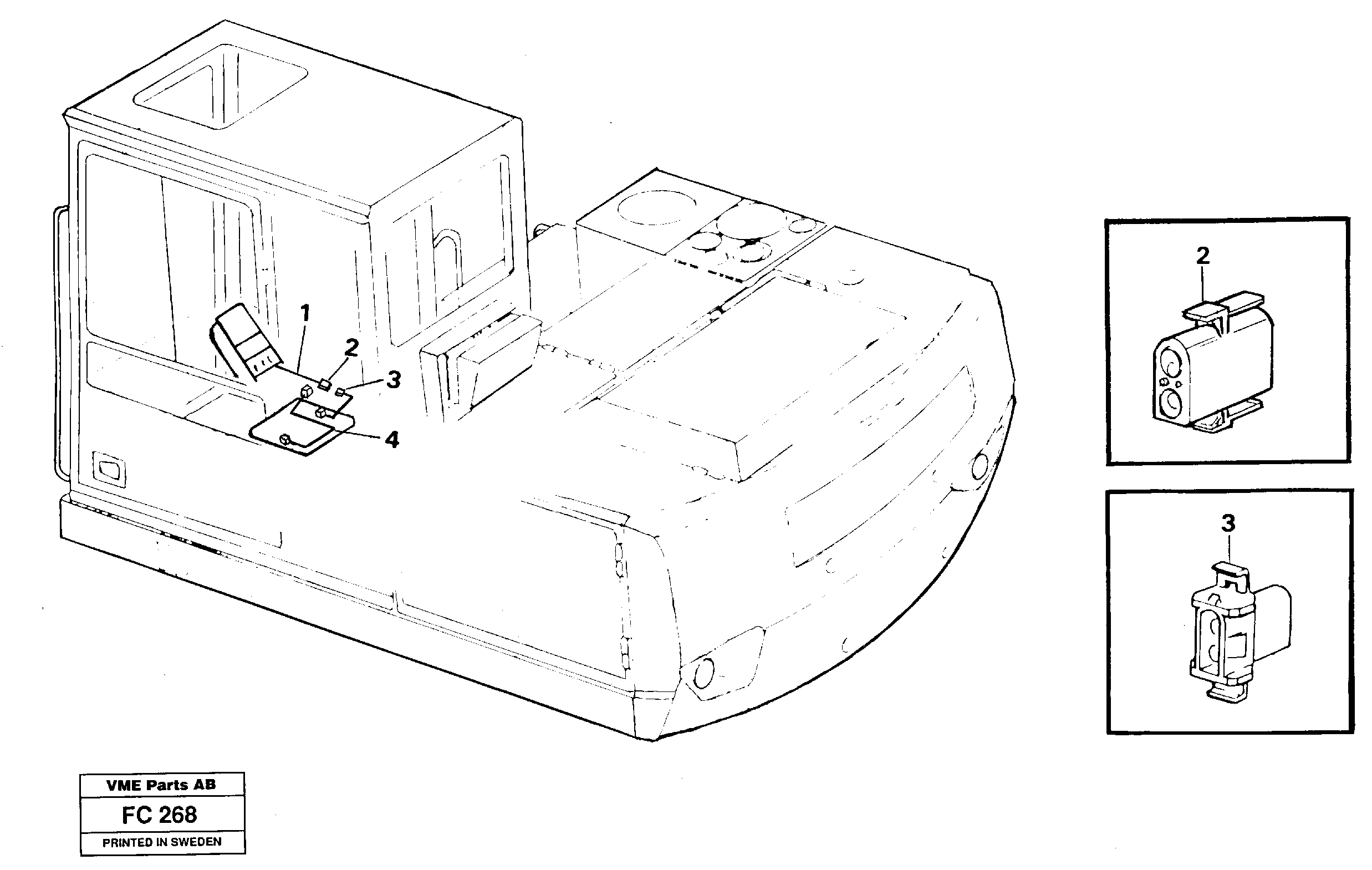 Electric installation for hydraulic hammer lock  14258386 — volvo parts diagram