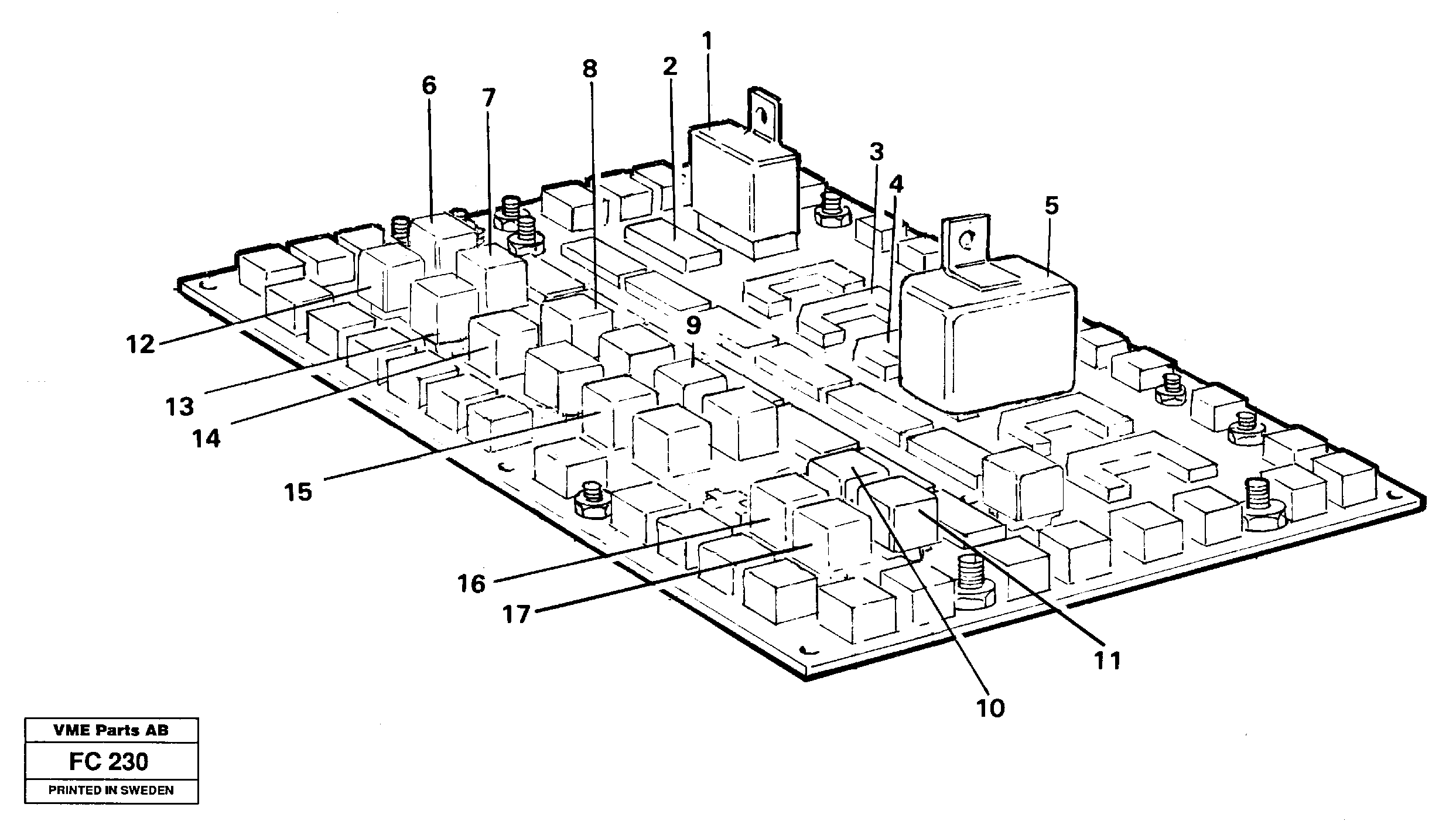 Electrical distribution unit, relay — volvo parts diagram