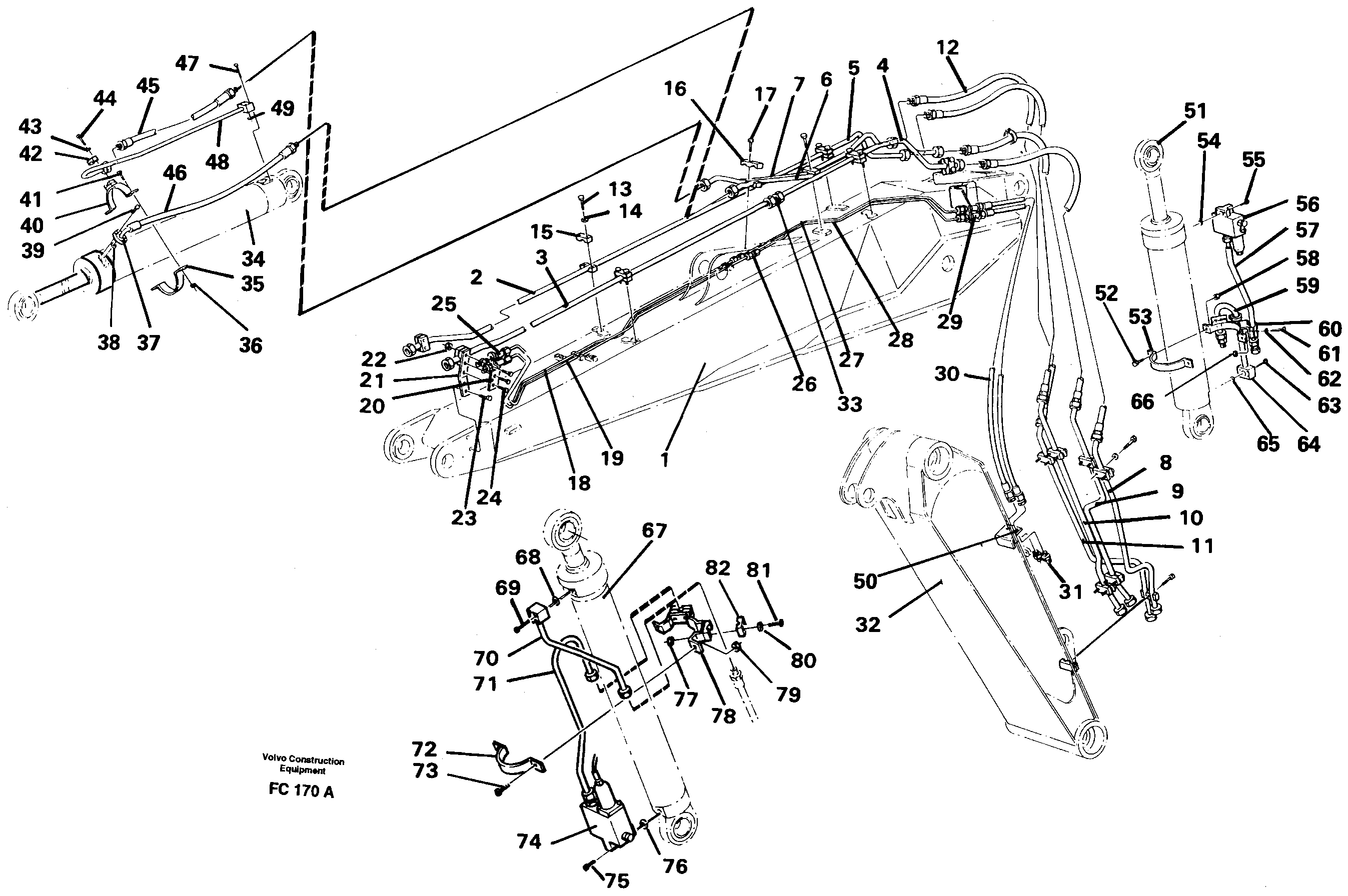 Hydraulic equipment, adjustable boom  14258255 — volvo parts diagram