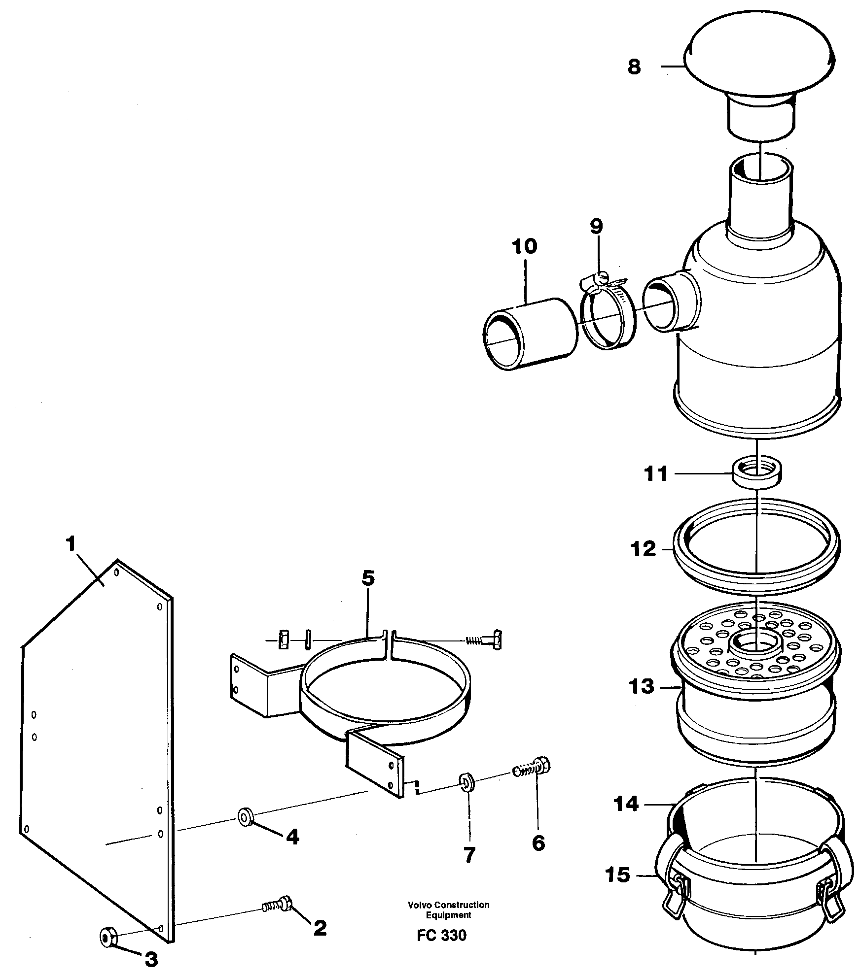 Oil bath filter  14260865 — volvo parts diagram