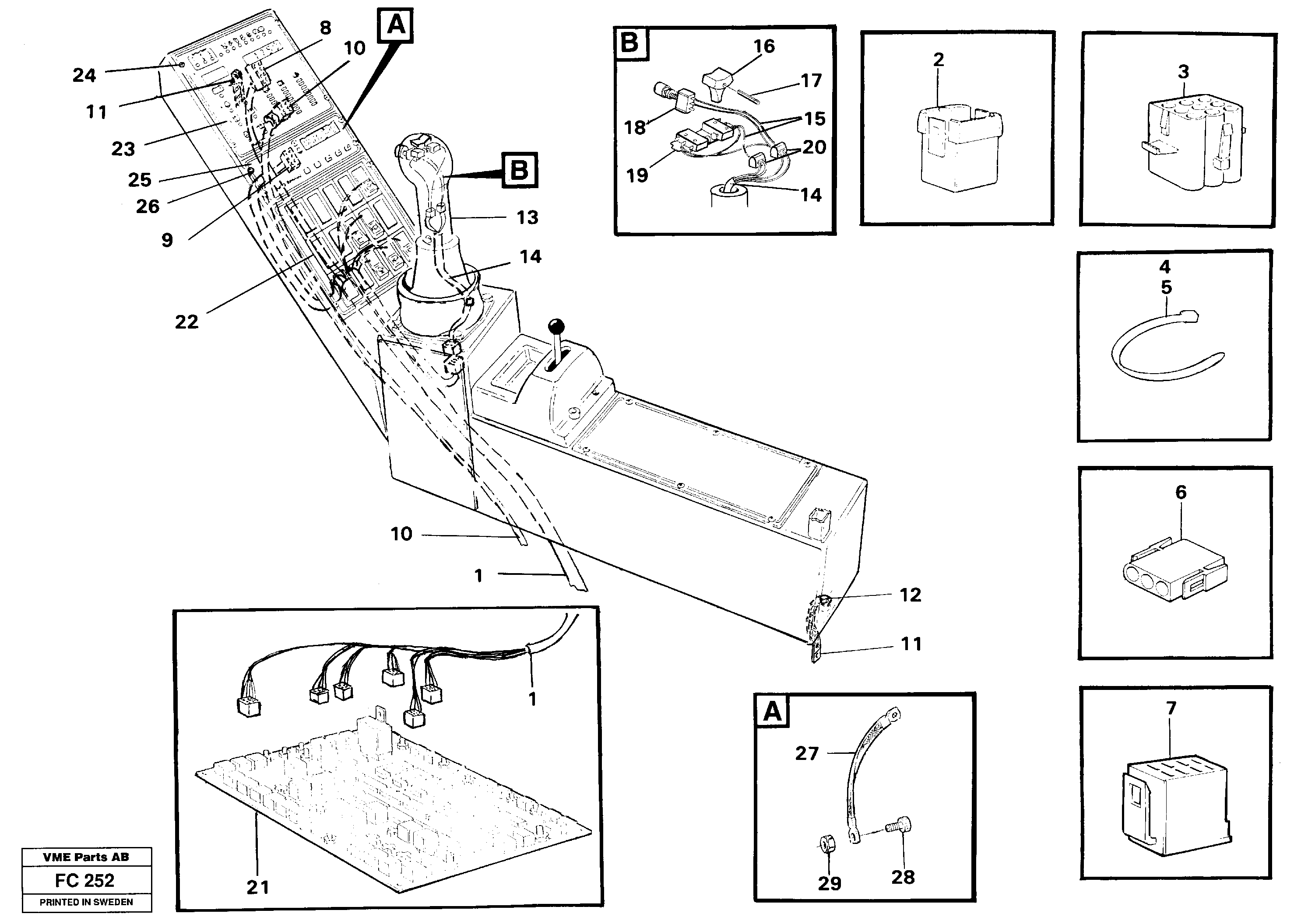 Cable harness, side panel, right — volvo parts diagram