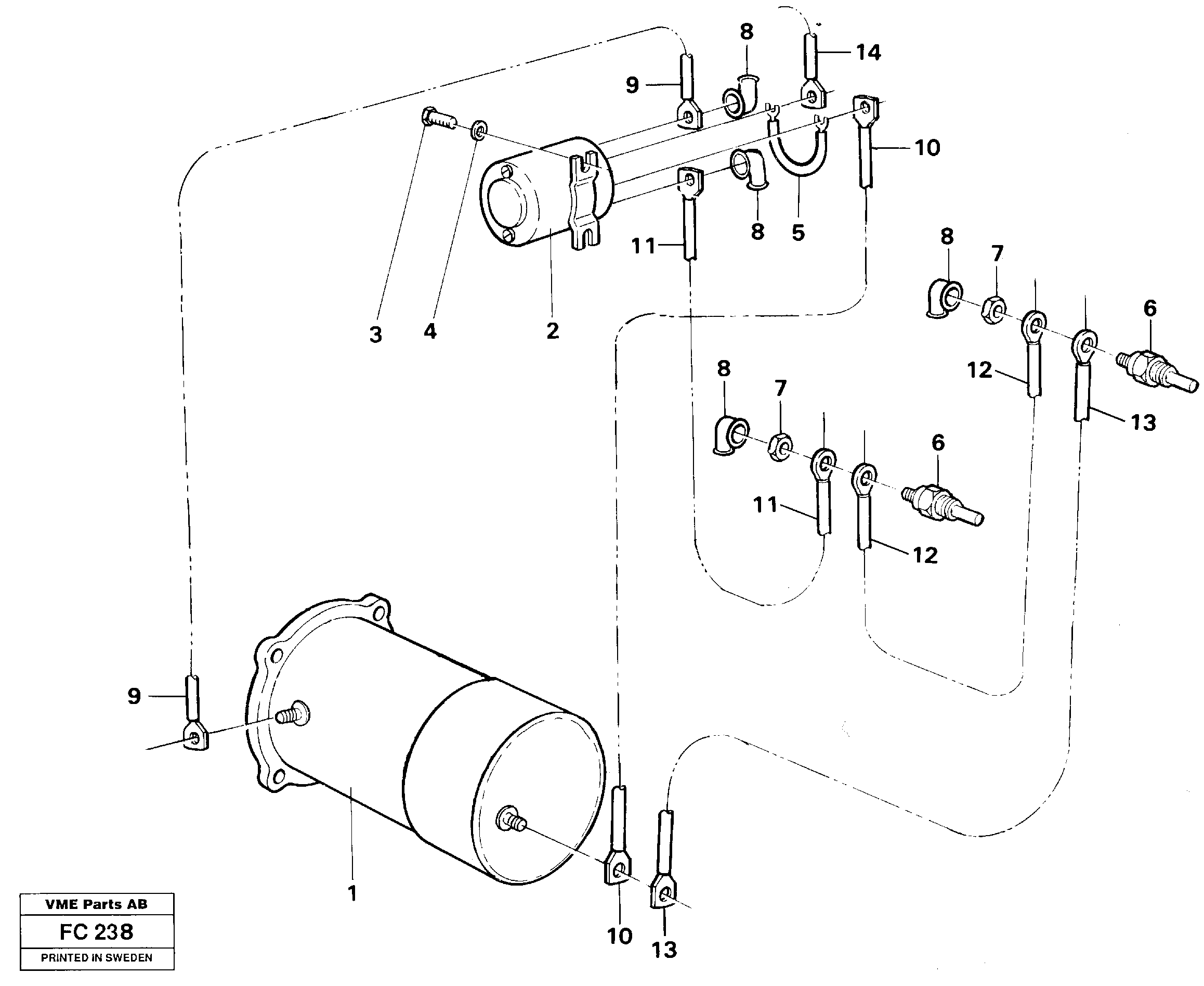 Starter element, assembly — volvo parts diagram