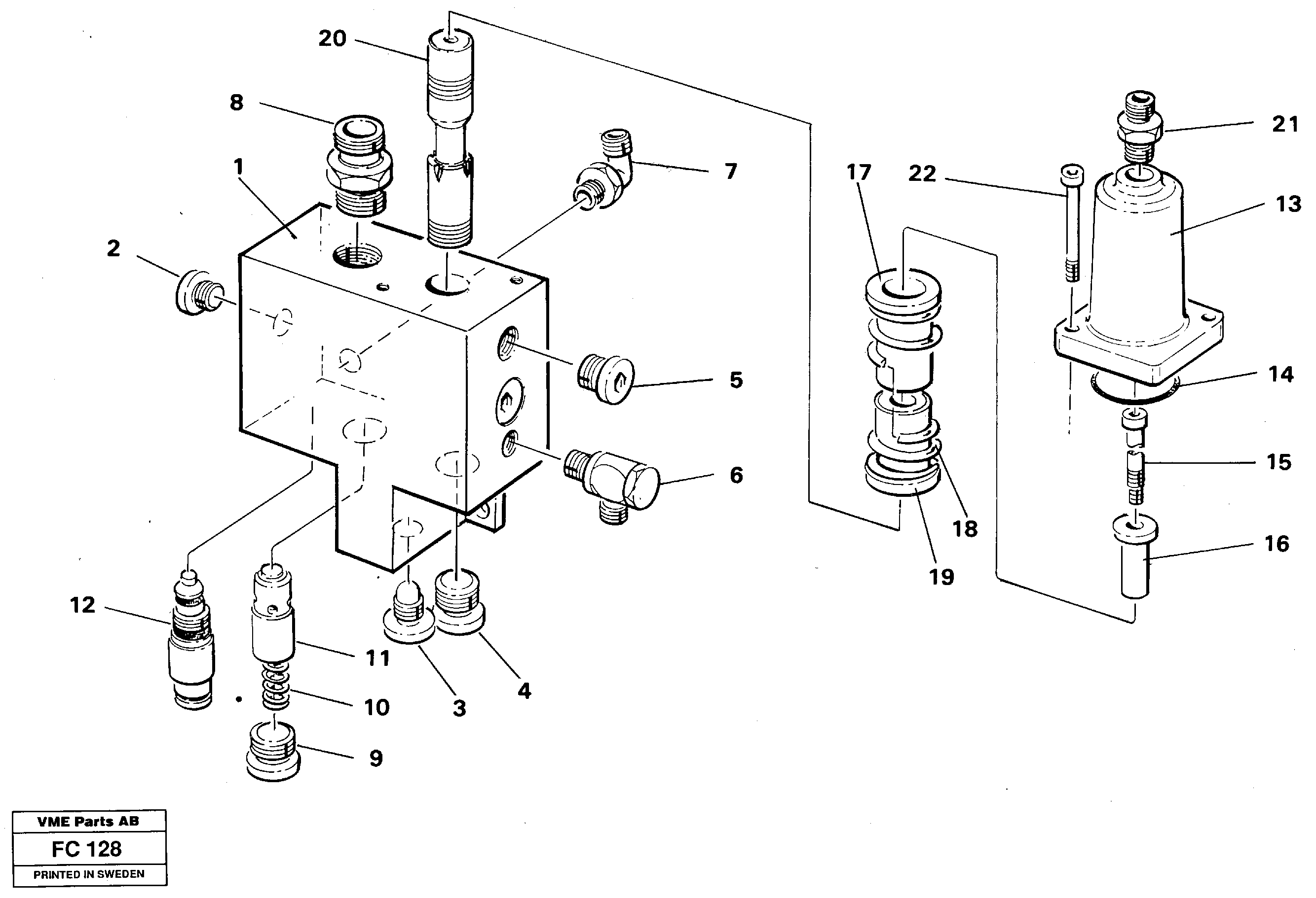 Hose rupture valve, boom cylinder — volvo parts diagram