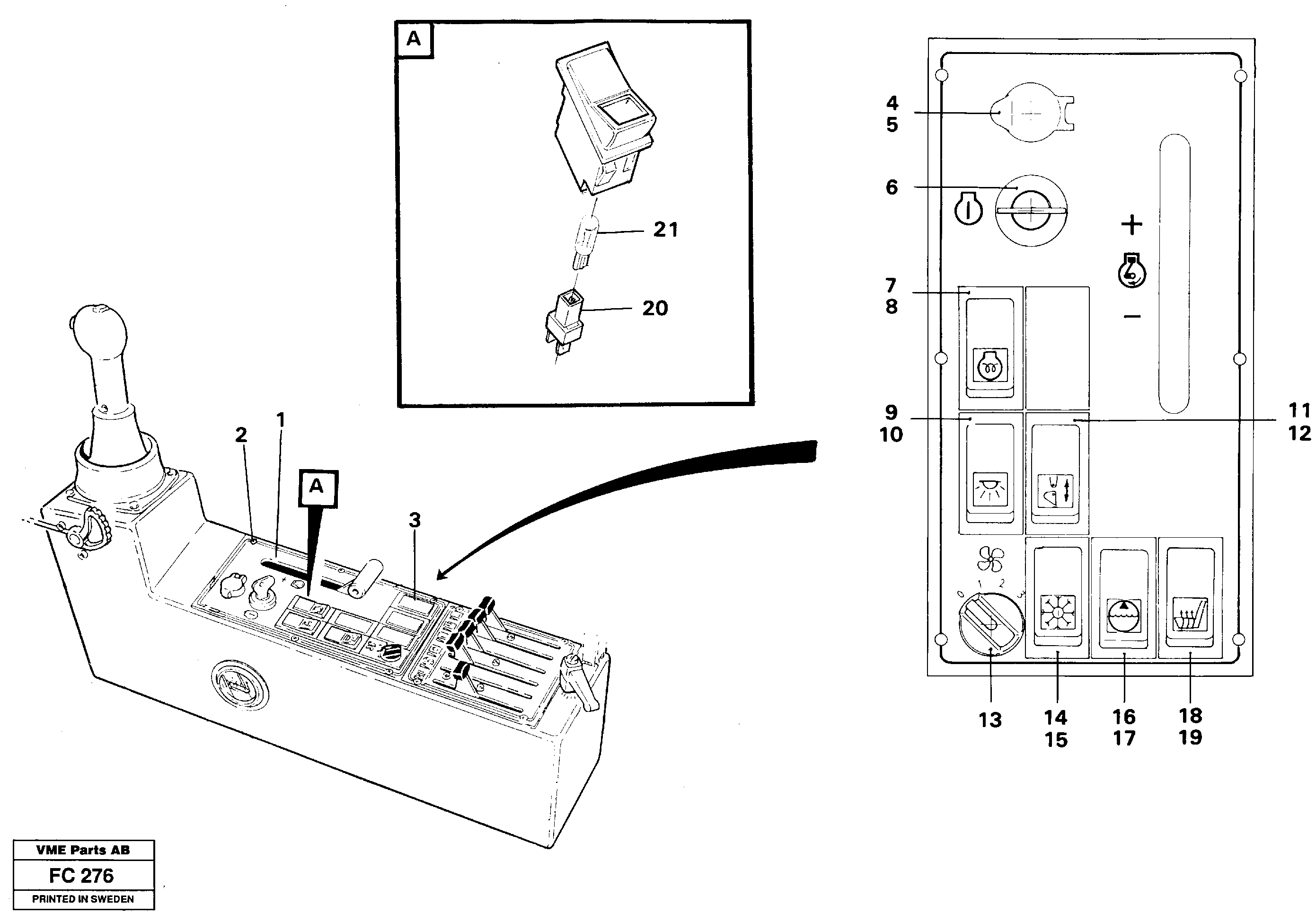 Engine control panel — volvo parts diagram