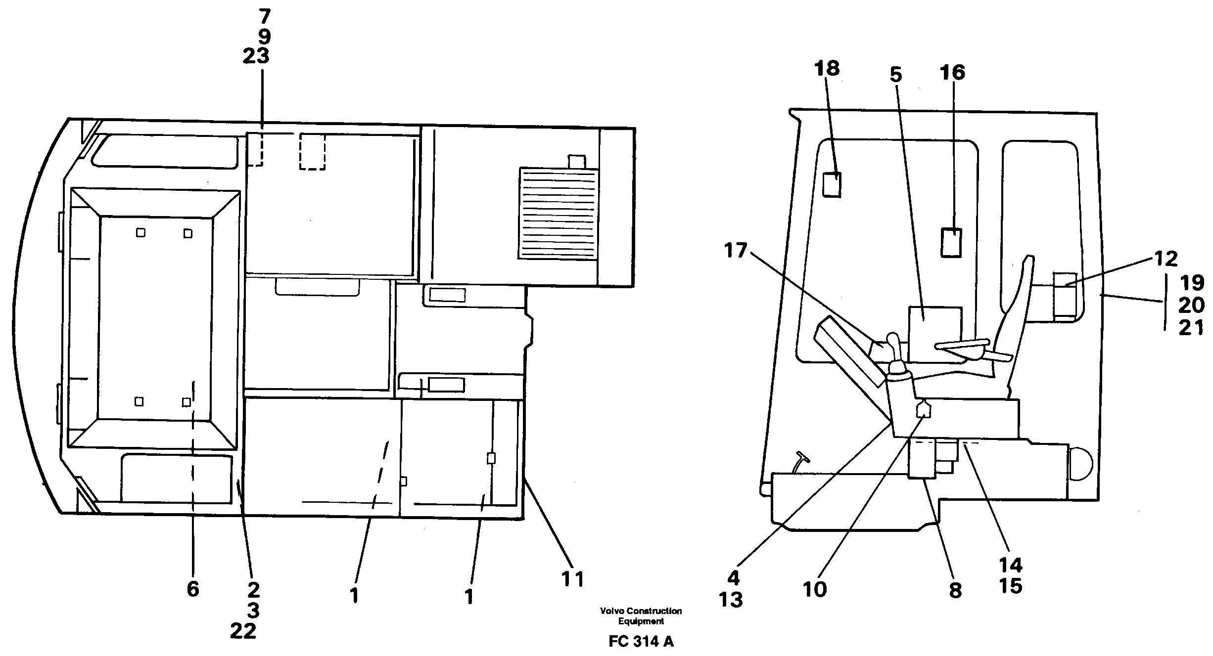 Sign plates and transfer,inner location — volvo parts diagram