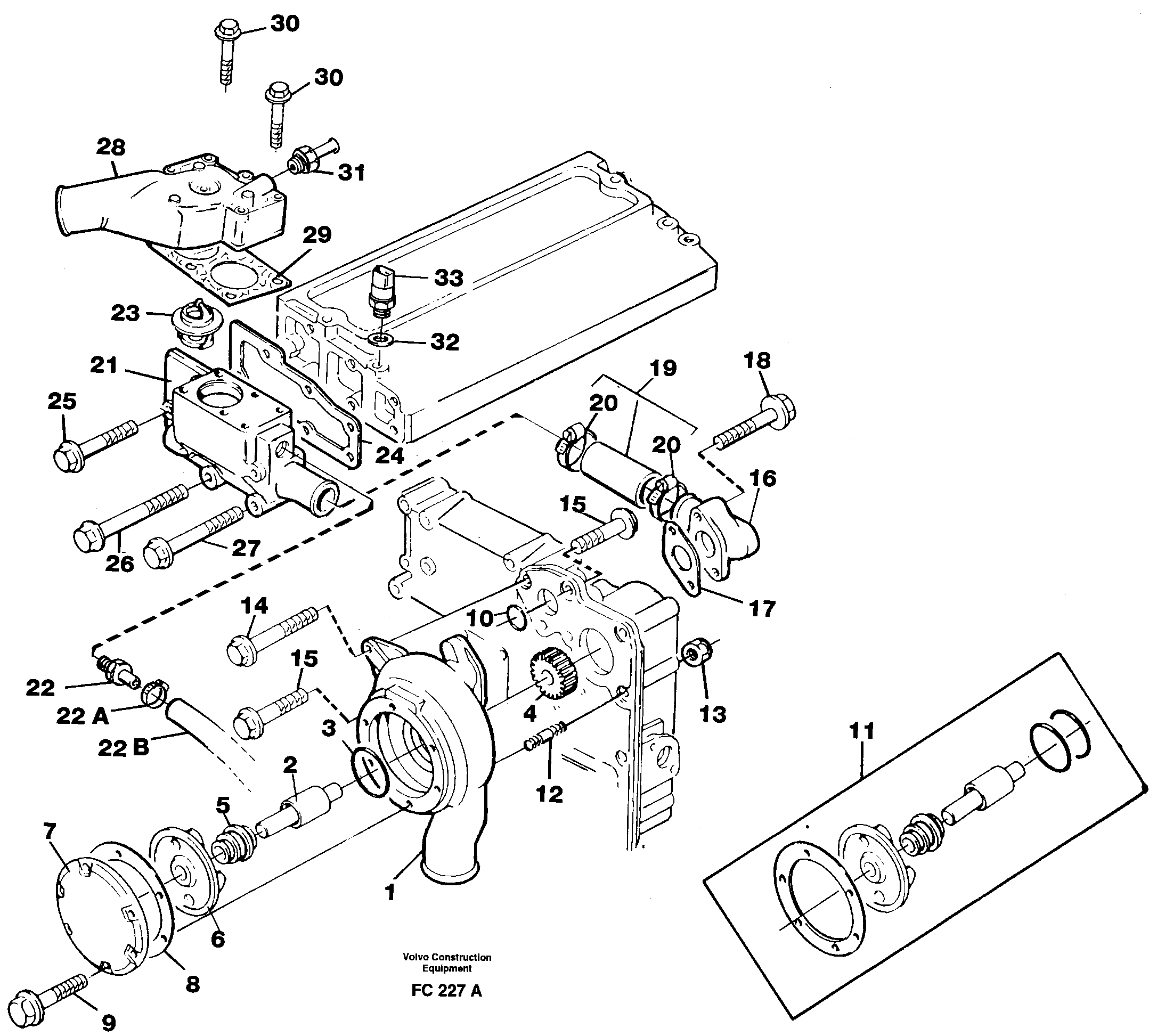 Water pump — volvo parts diagram