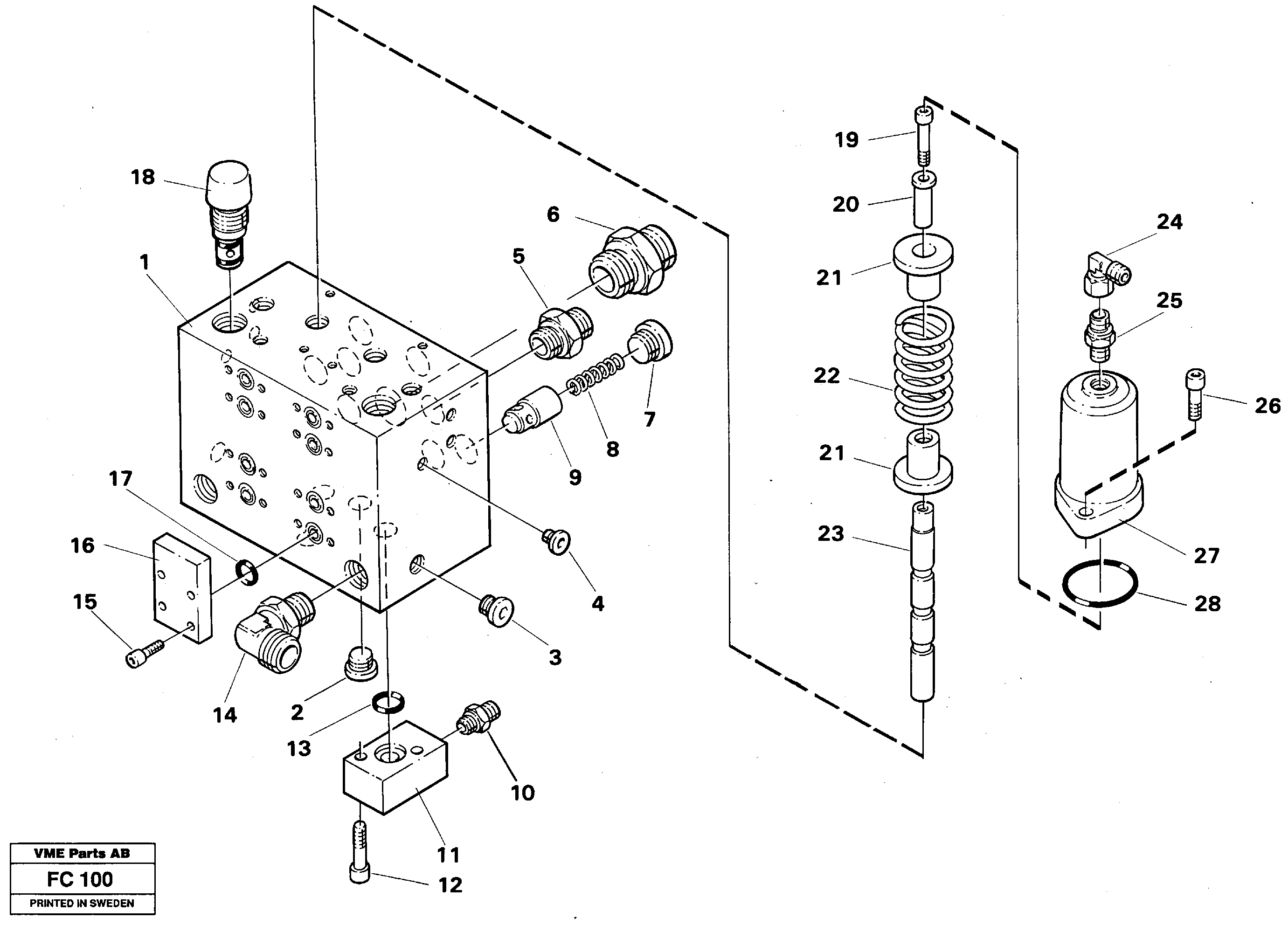 Valve body,crawler — volvo parts diagram