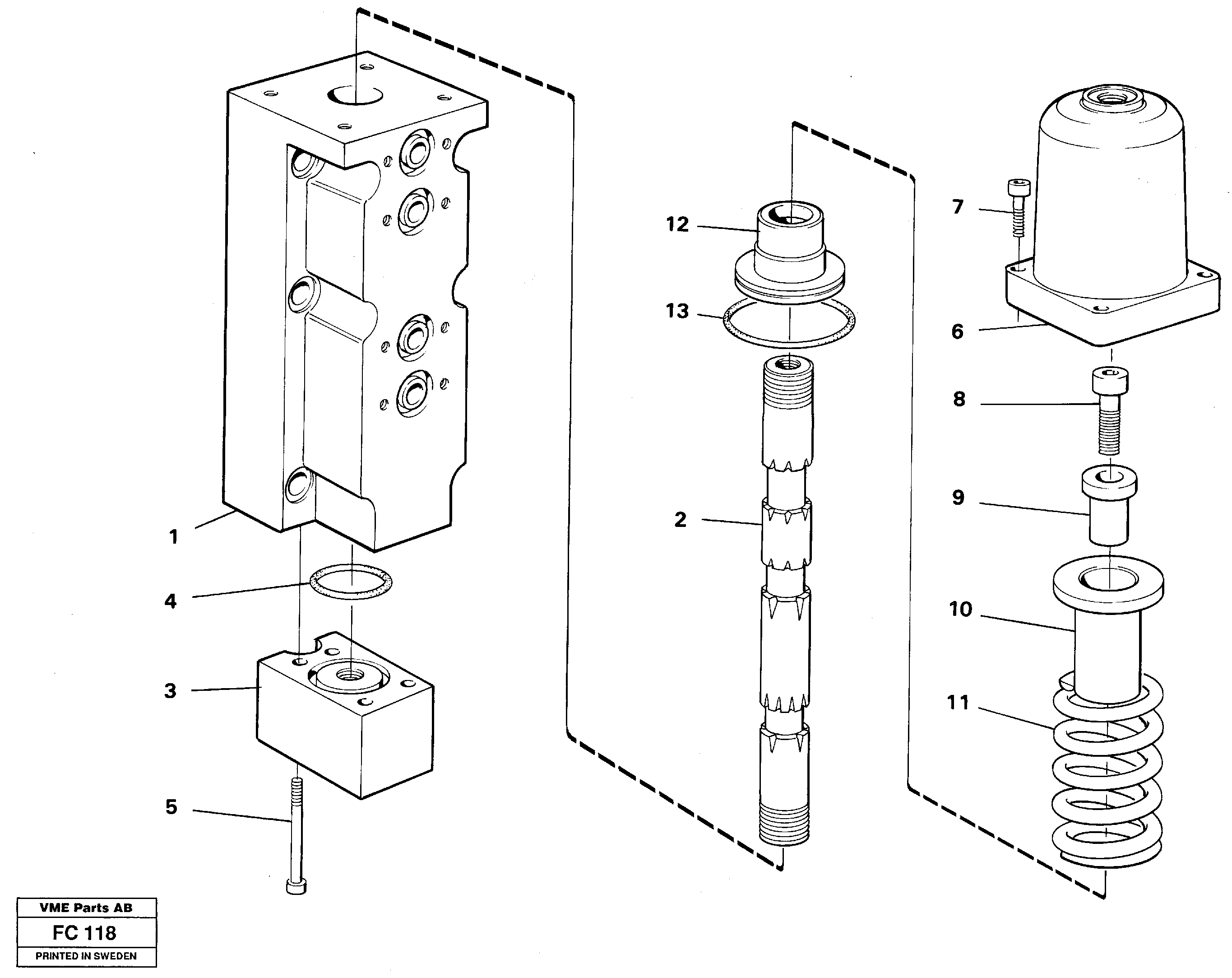 Four-way valve, bucket — volvo parts diagram