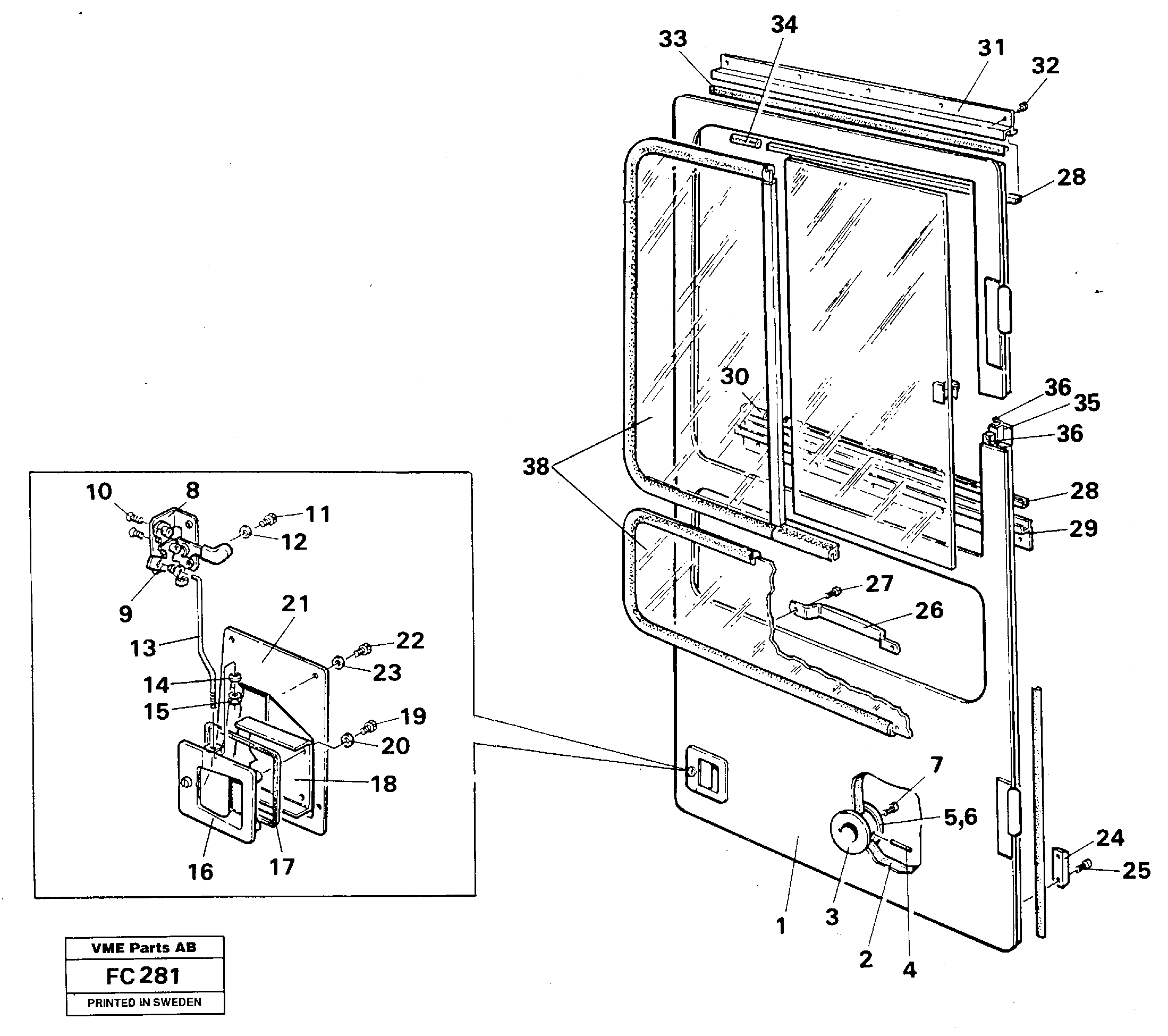 Door,drivers cab — volvo parts diagram
