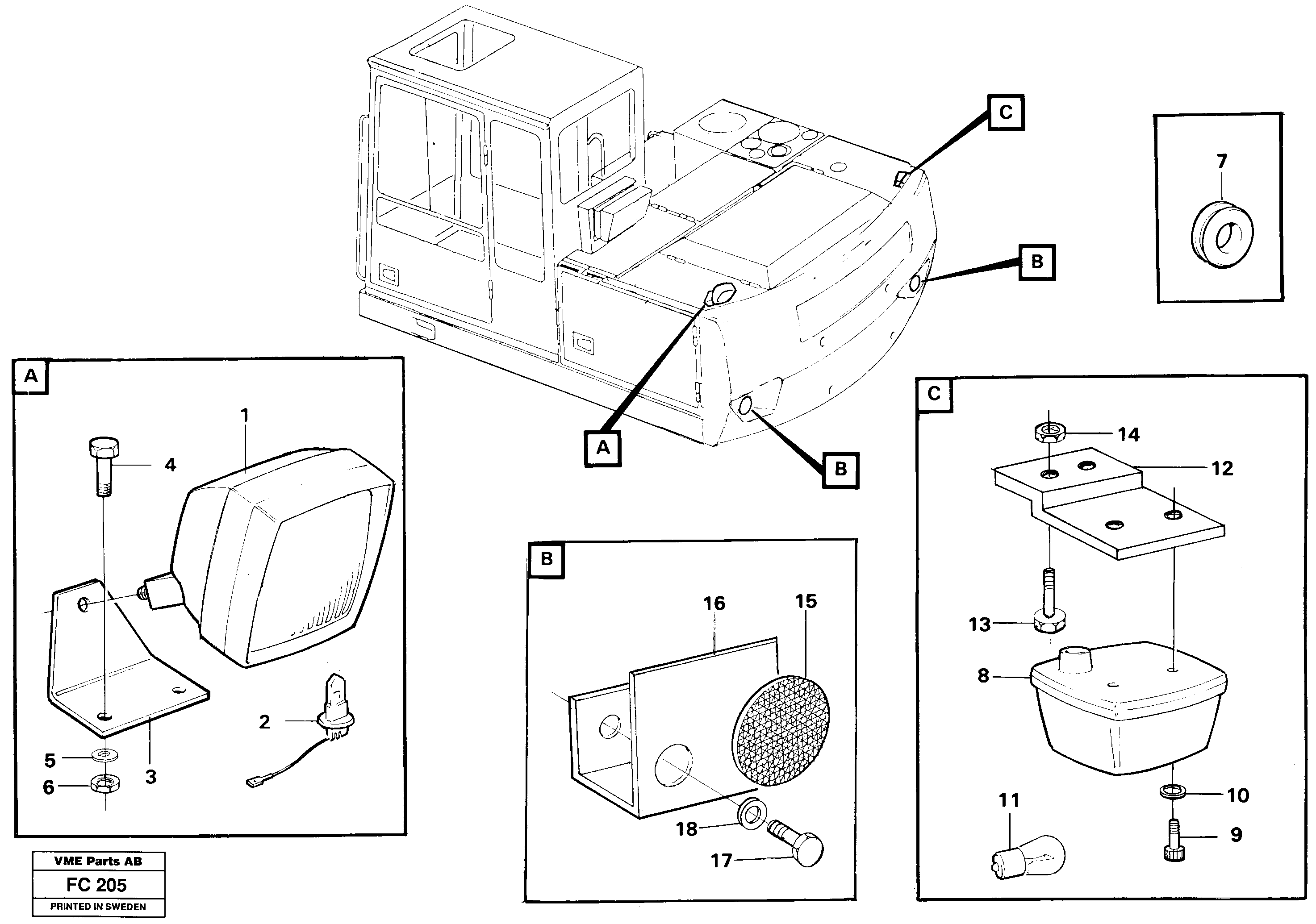 Lighting, rear — volvo parts diagram