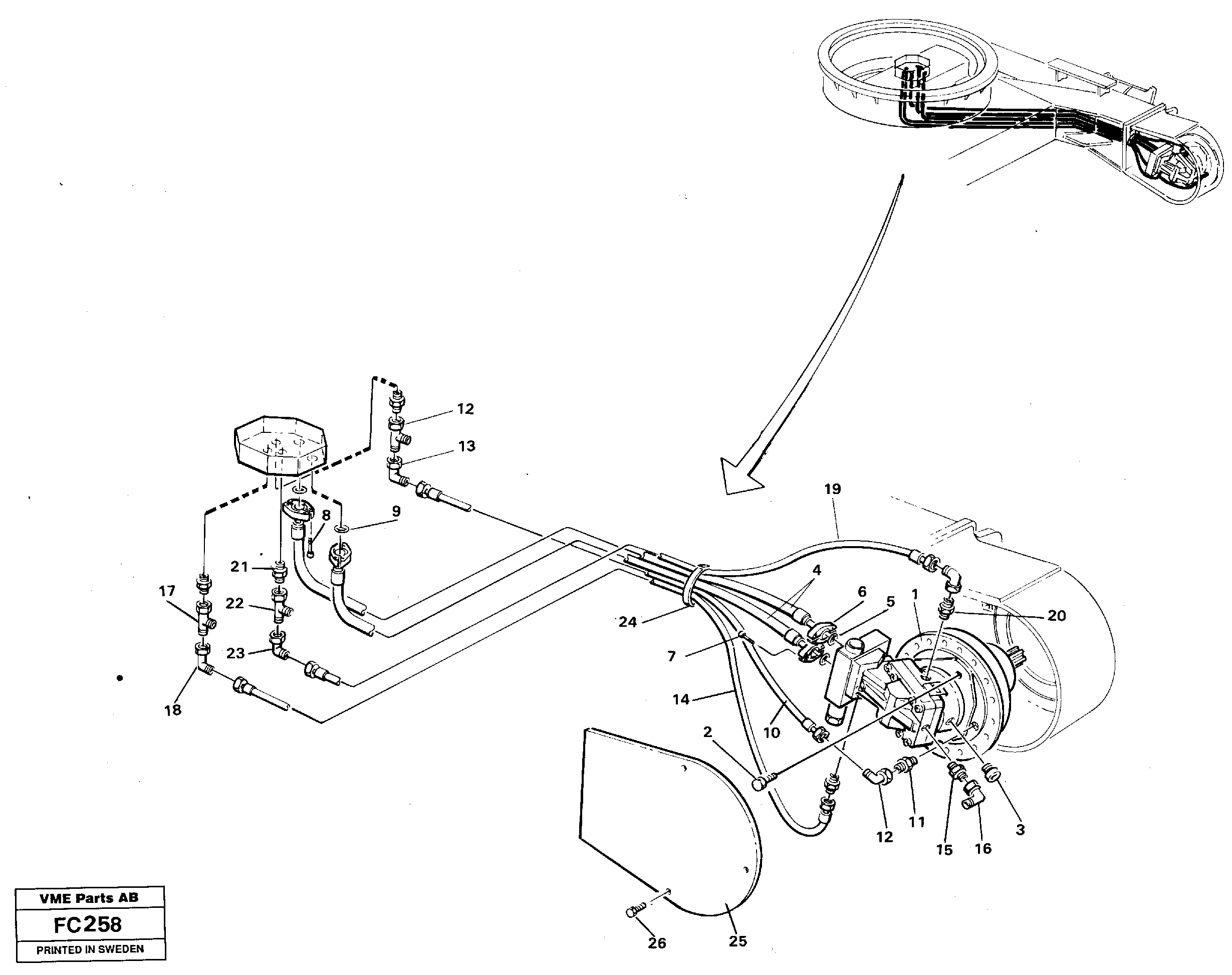 Hydraulic system, transport in undercarrige — volvo parts diagram