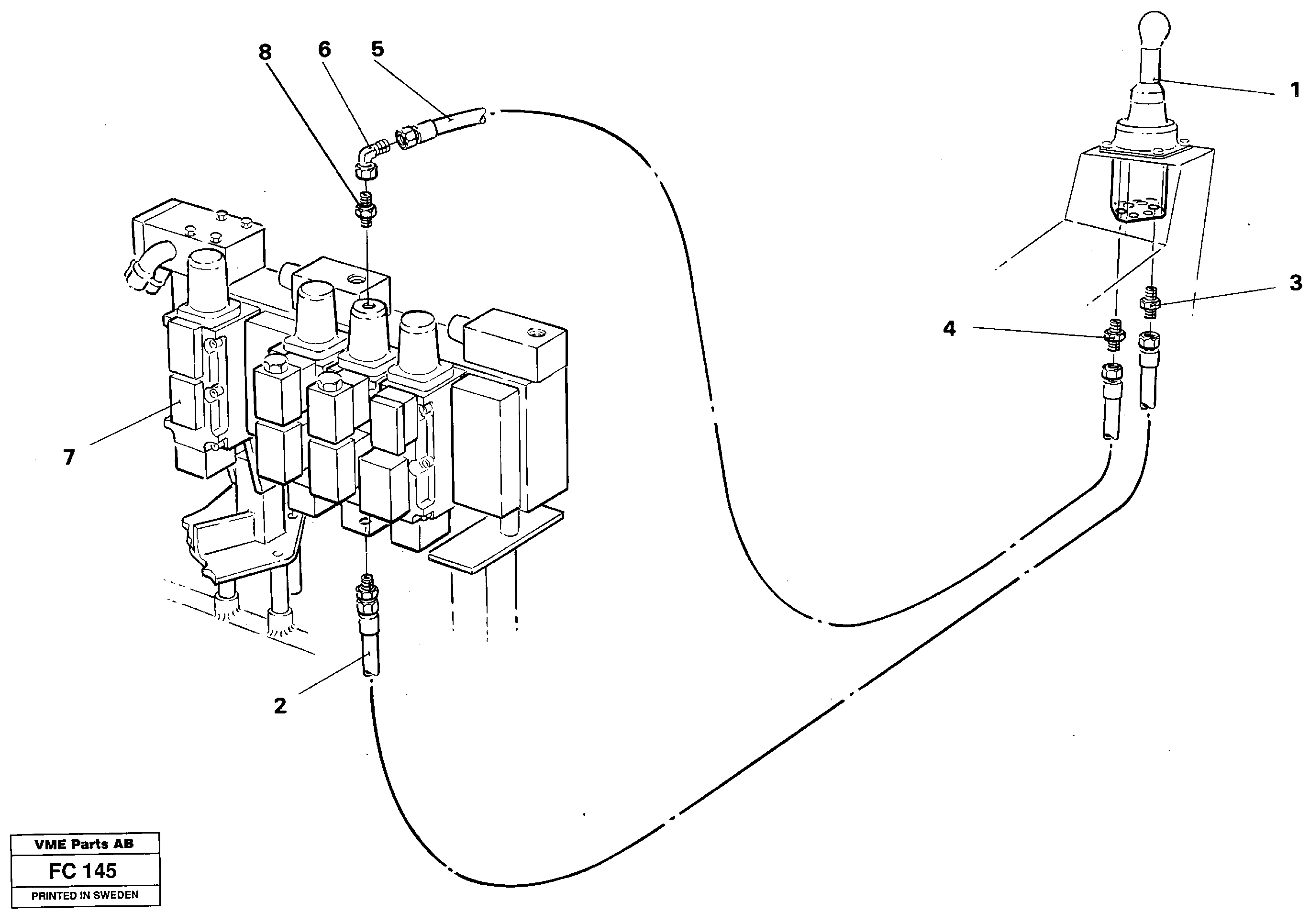 Servo hydraulics, dipper arm — volvo parts diagram