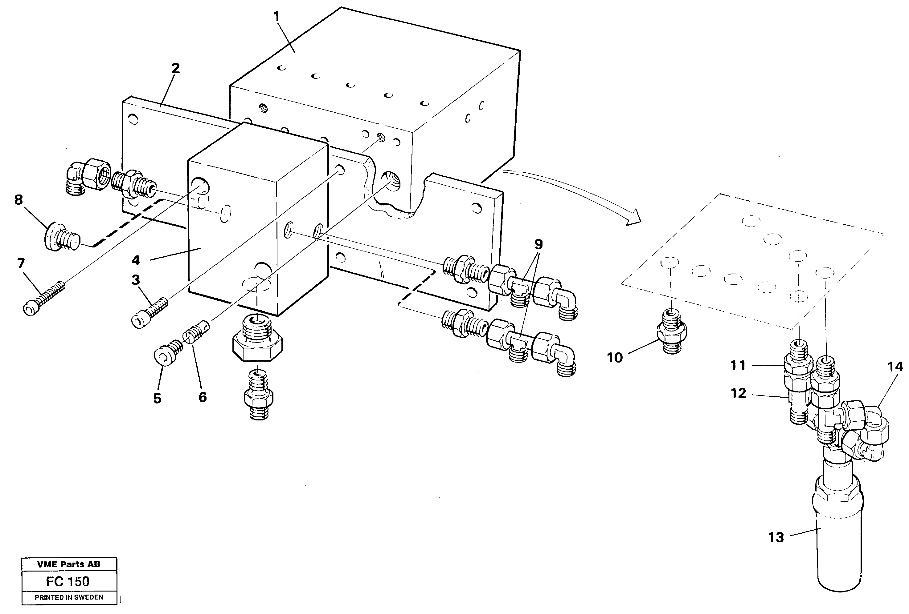 Valve body,crawlerbrake — volvo parts diagram