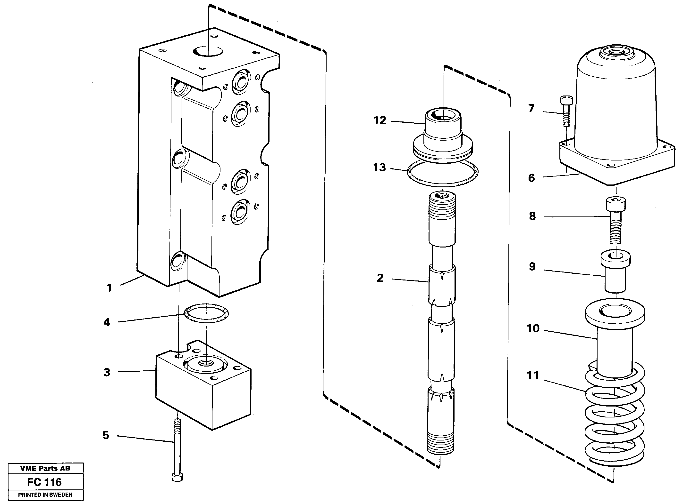 Four-way valve, boom primary — volvo parts diagram