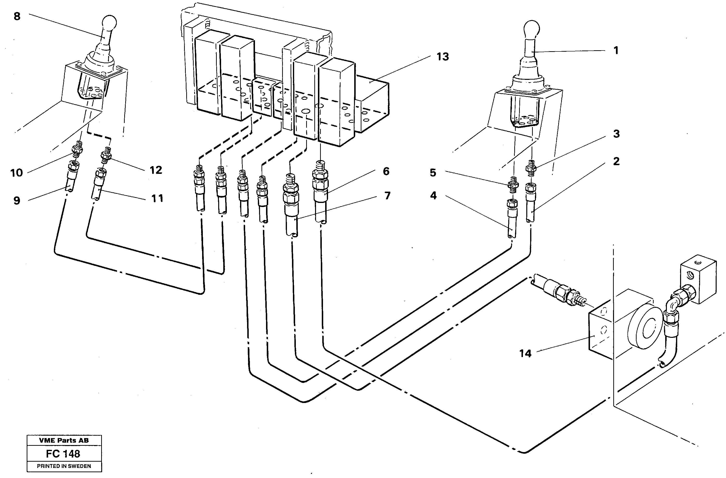 Servo hydraulic, return line tank — volvo parts diagram