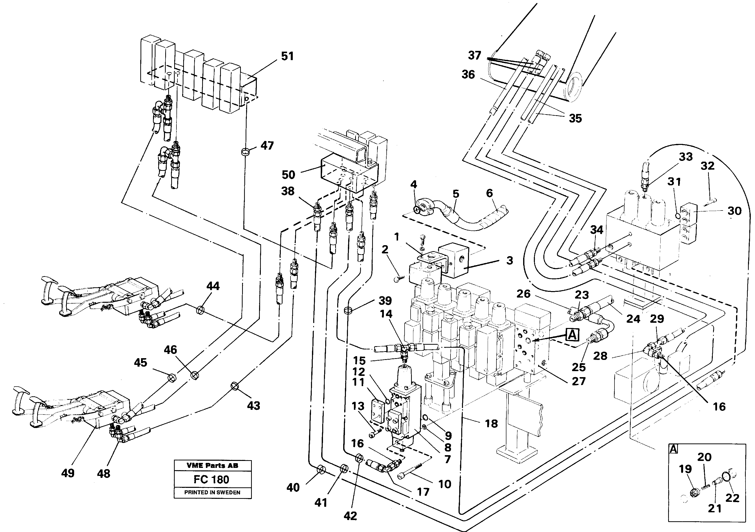 Slope bucket/rot,hydr, in base machine for adjustable boom  14258391 — volvo parts diagram