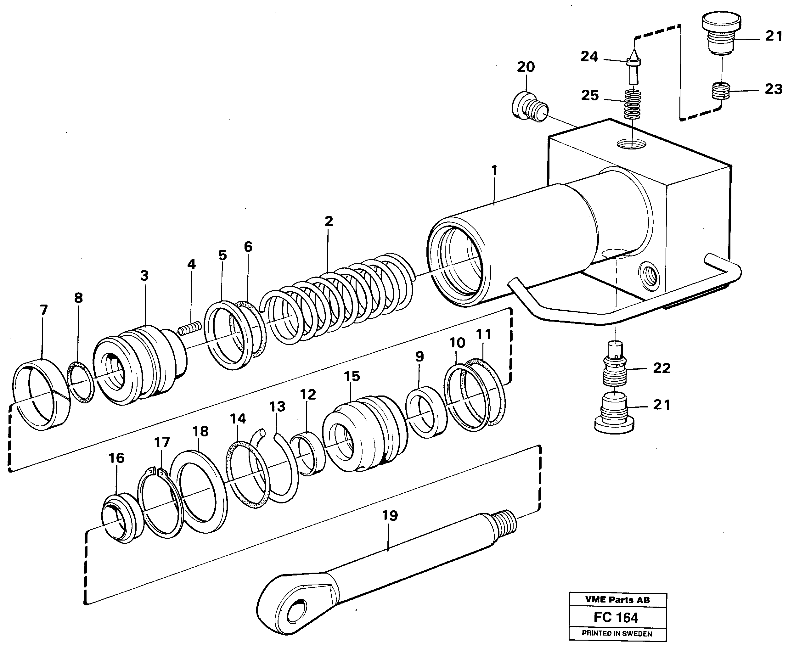 Hydraulic cylinder, quick attachment  14259264 — volvo parts diagram