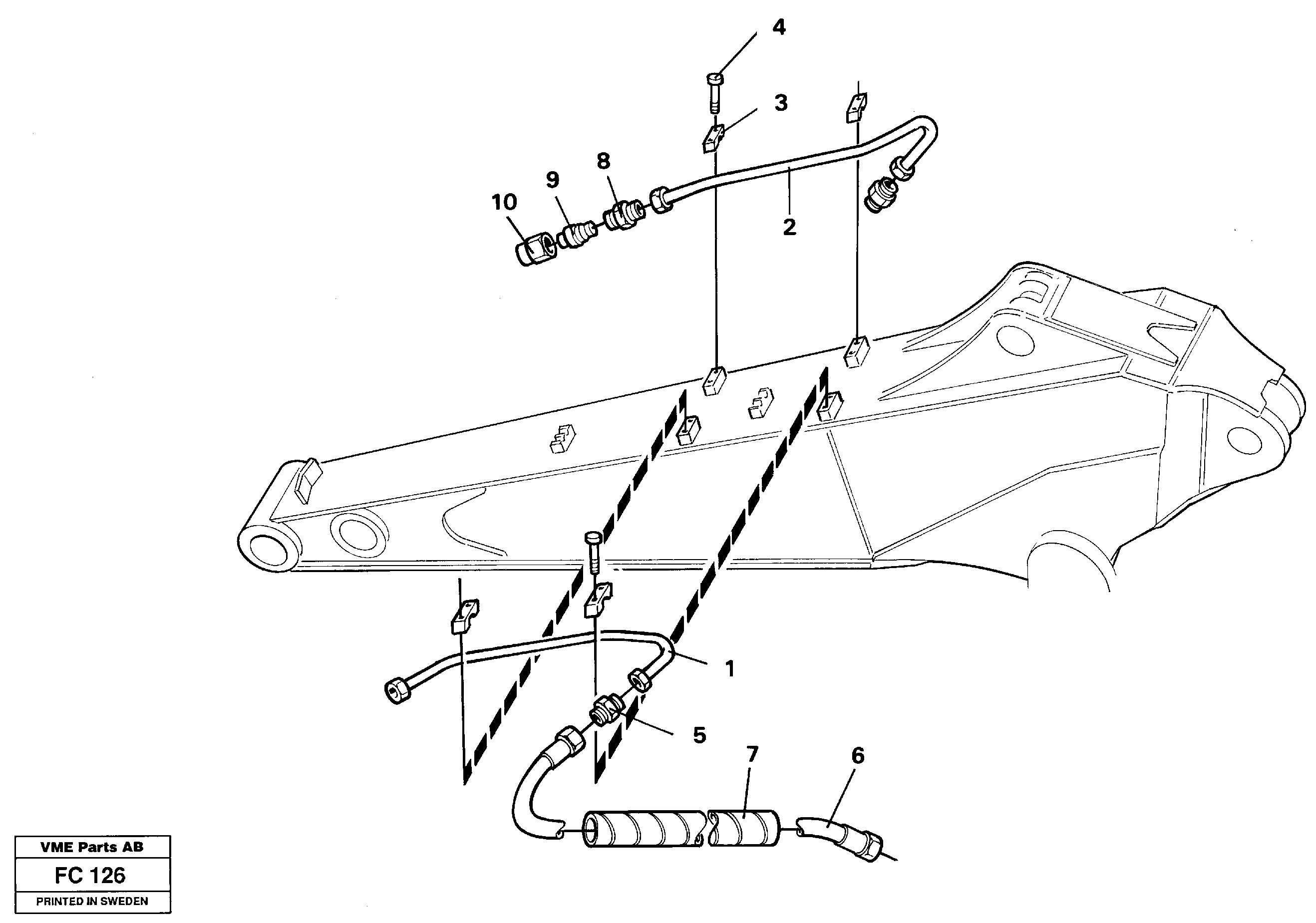 Slope bucket equipment, dipper arm  14262400 14253438 — volvo parts diagram