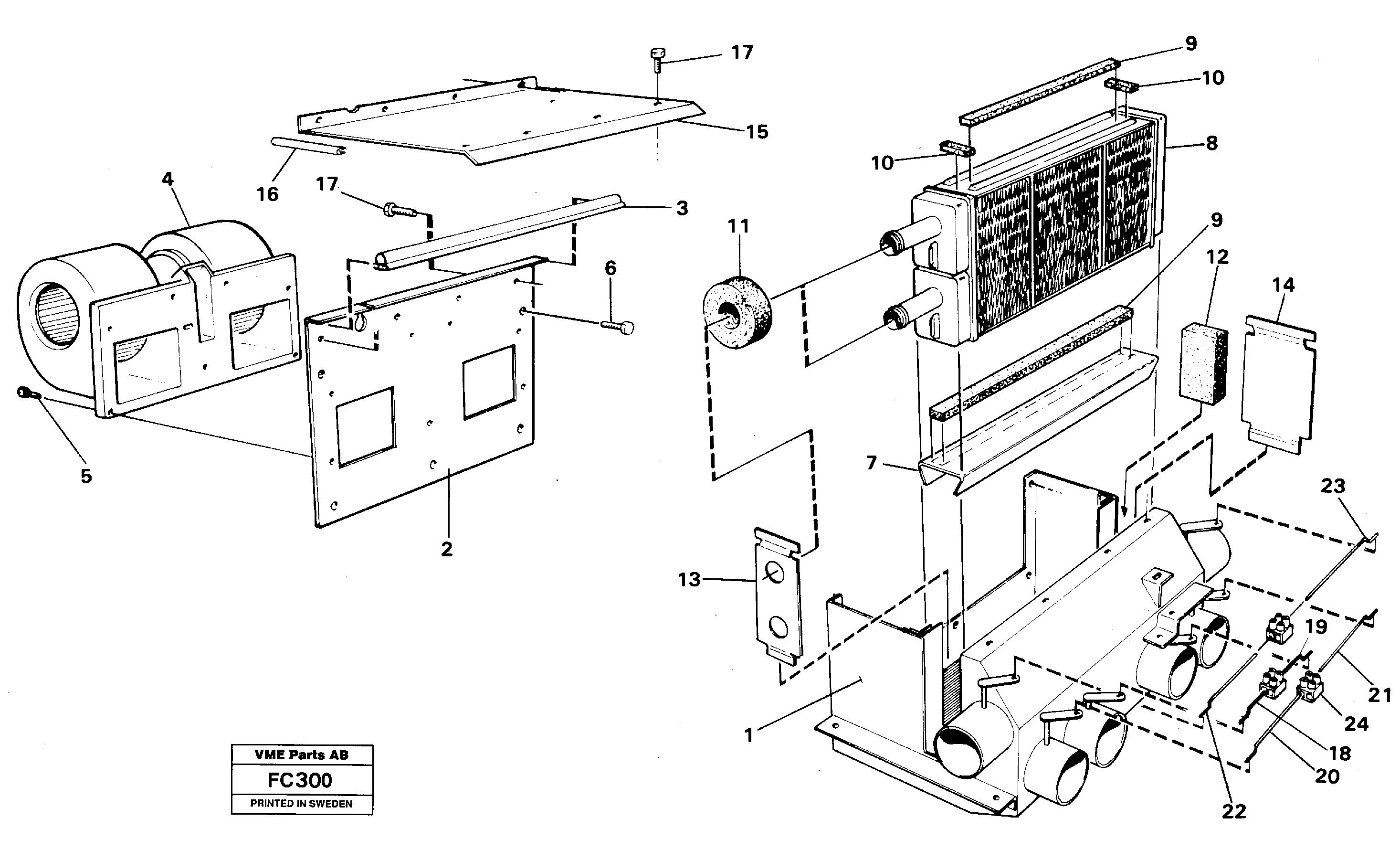Cab heater — volvo parts diagram