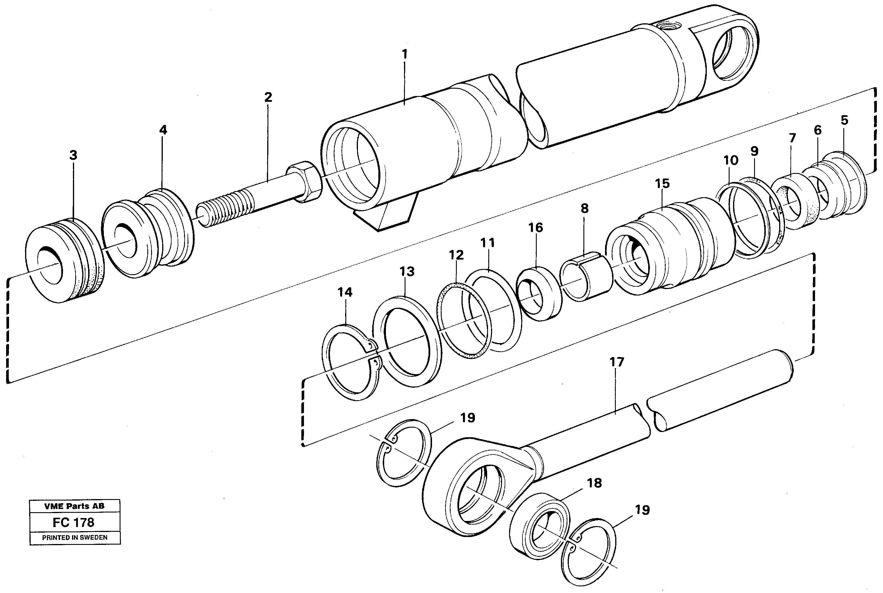 Hydraulic cylinder  14265051 — volvo parts diagram
