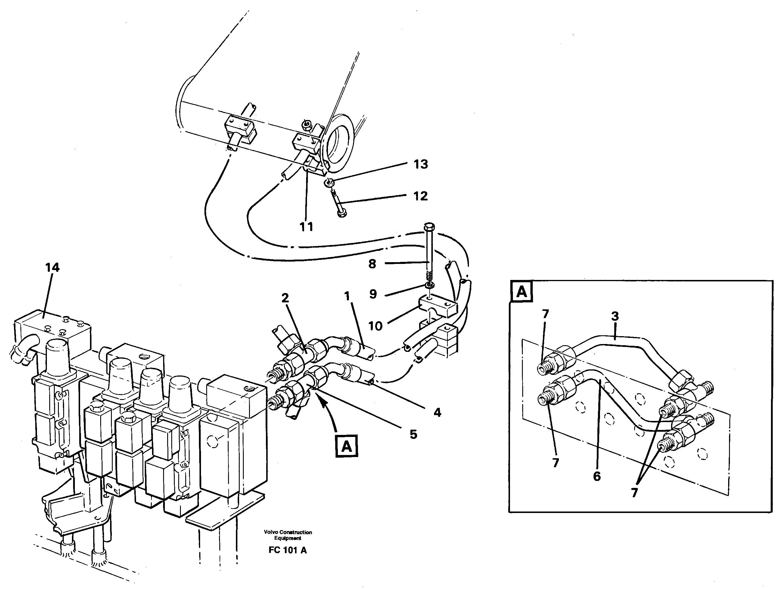 Hydraulic system,boom — volvo parts diagram