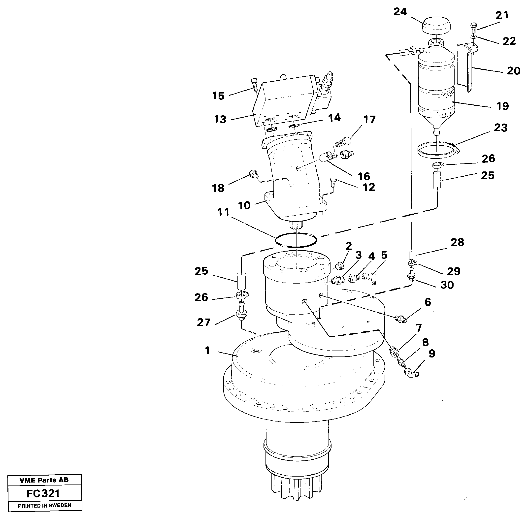 Slewing gear box, compl. — volvo parts diagram